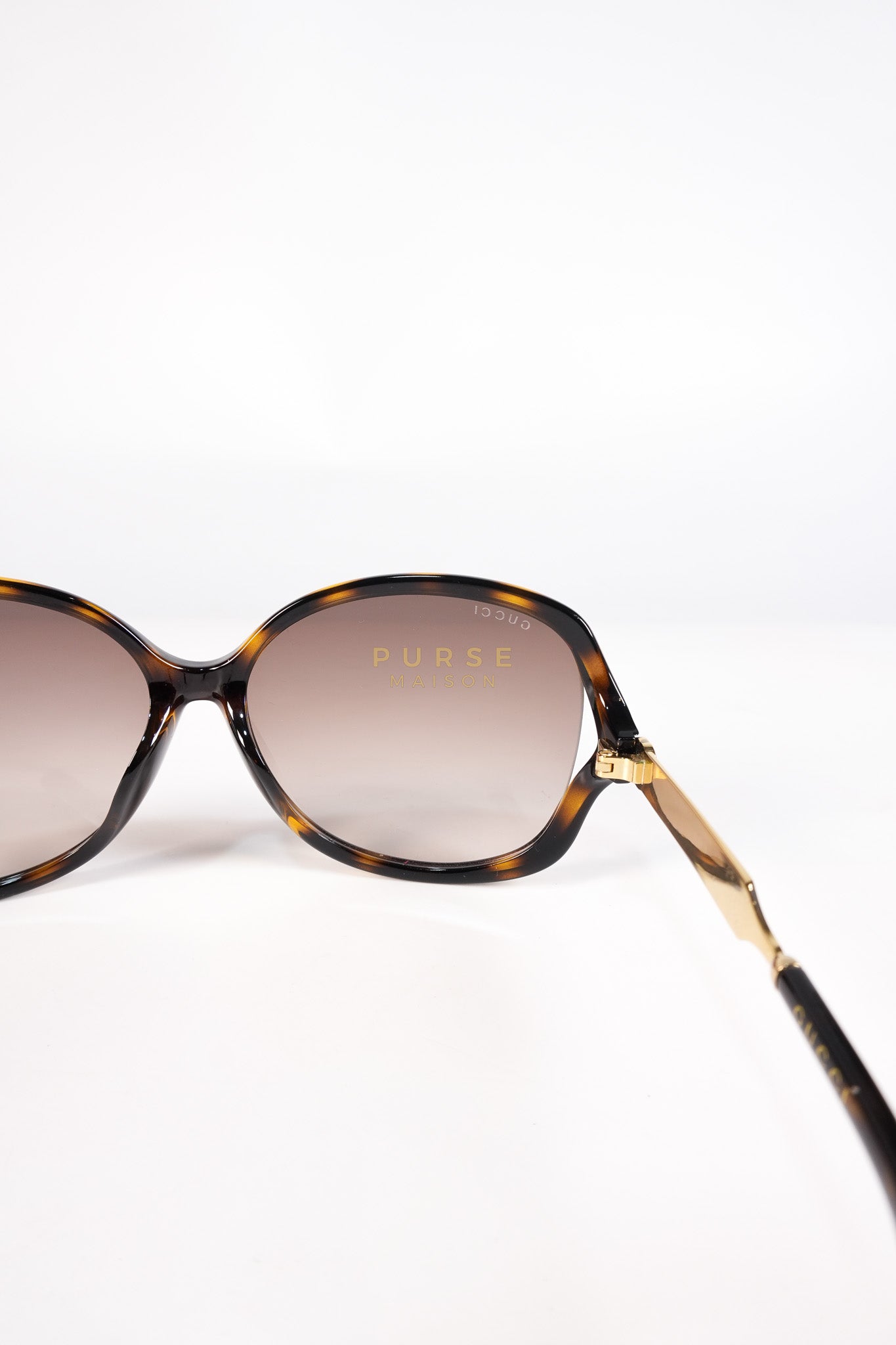 GG0076SK Tortoise Oversize Round Sunglasses in Black/Brown | Purse Maison Luxury Bags Shop