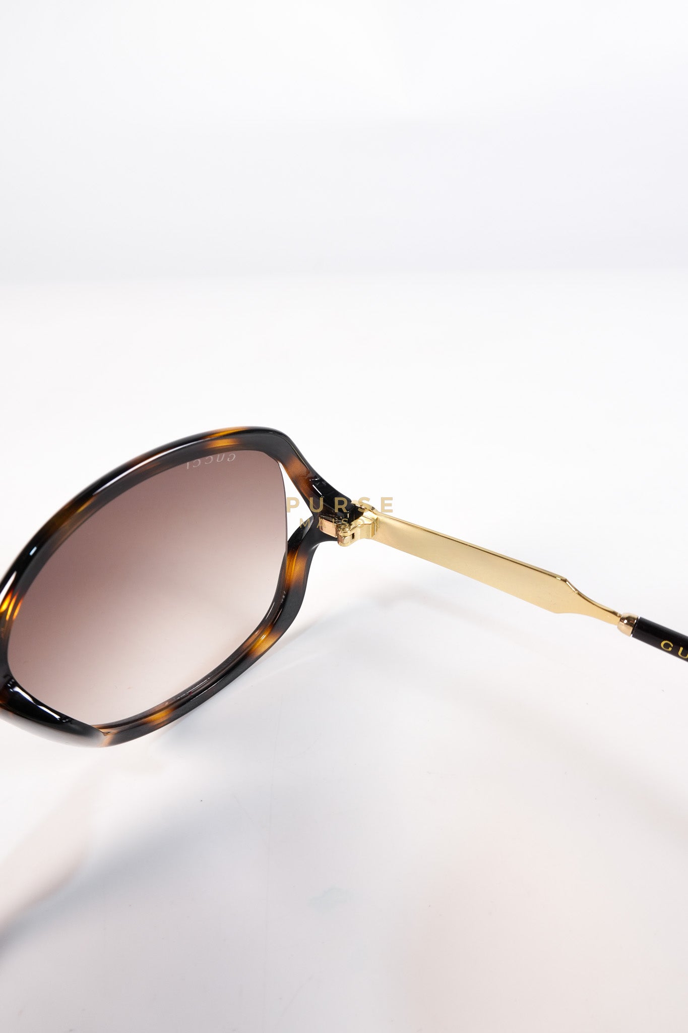 GG0076SK Tortoise Oversize Round Sunglasses in Black/Brown | Purse Maison Luxury Bags Shop