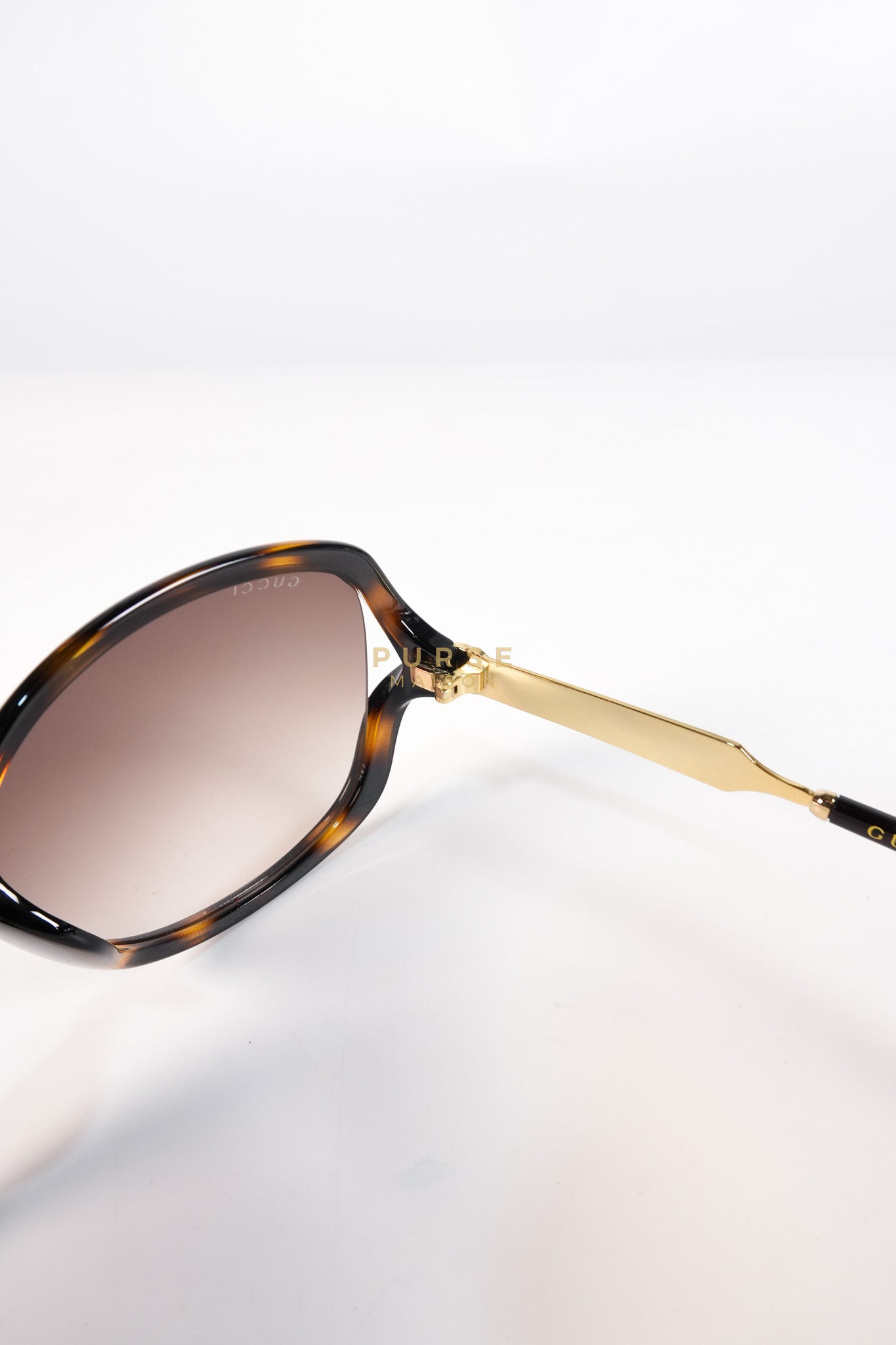 GG0076SK Tortoise Oversize Round Sunglasses in Black/Brown | Purse Maison Luxury Bags Shop