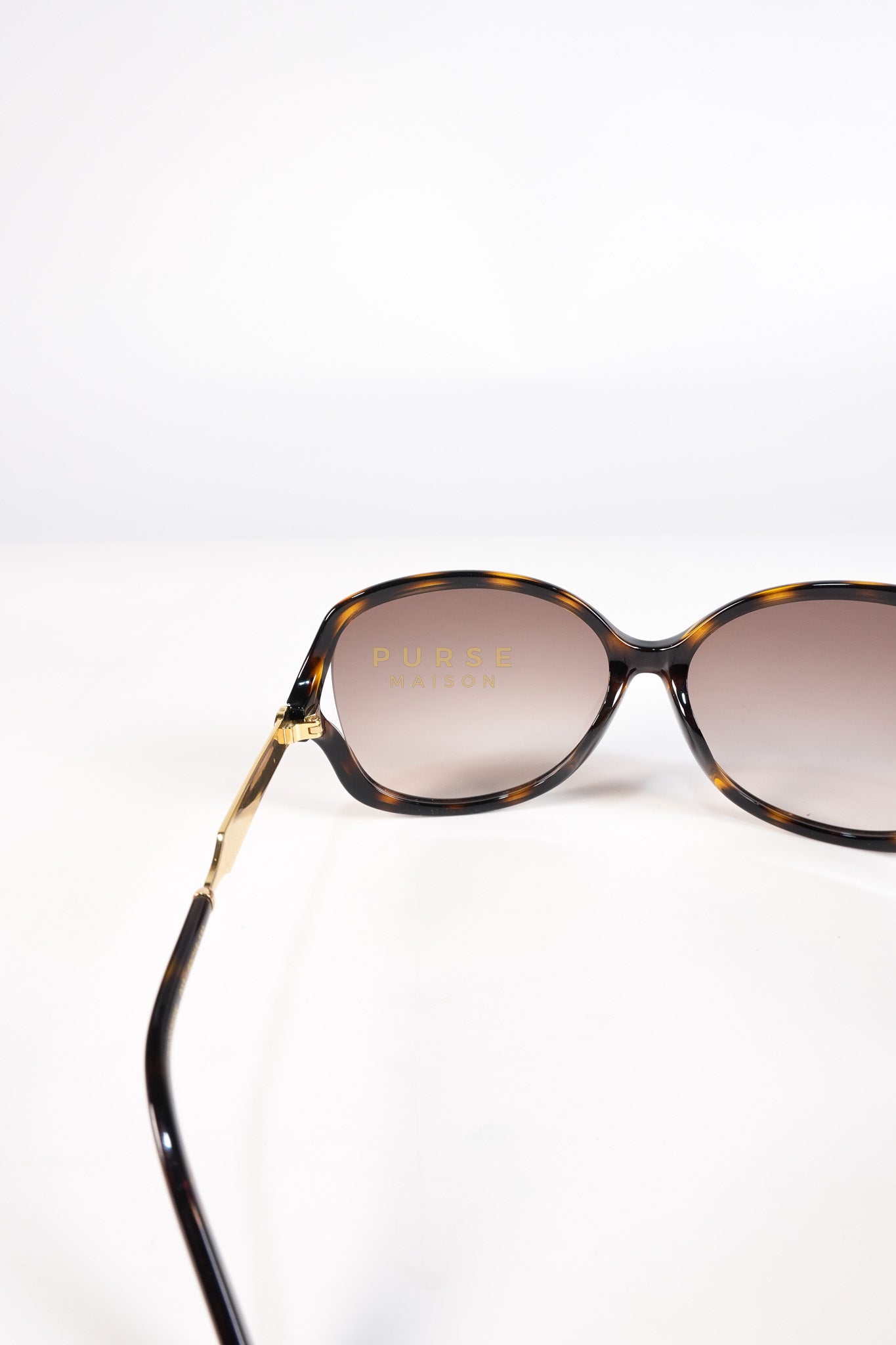 GG0076SK Tortoise Oversize Round Sunglasses in Black/Brown | Purse Maison Luxury Bags Shop