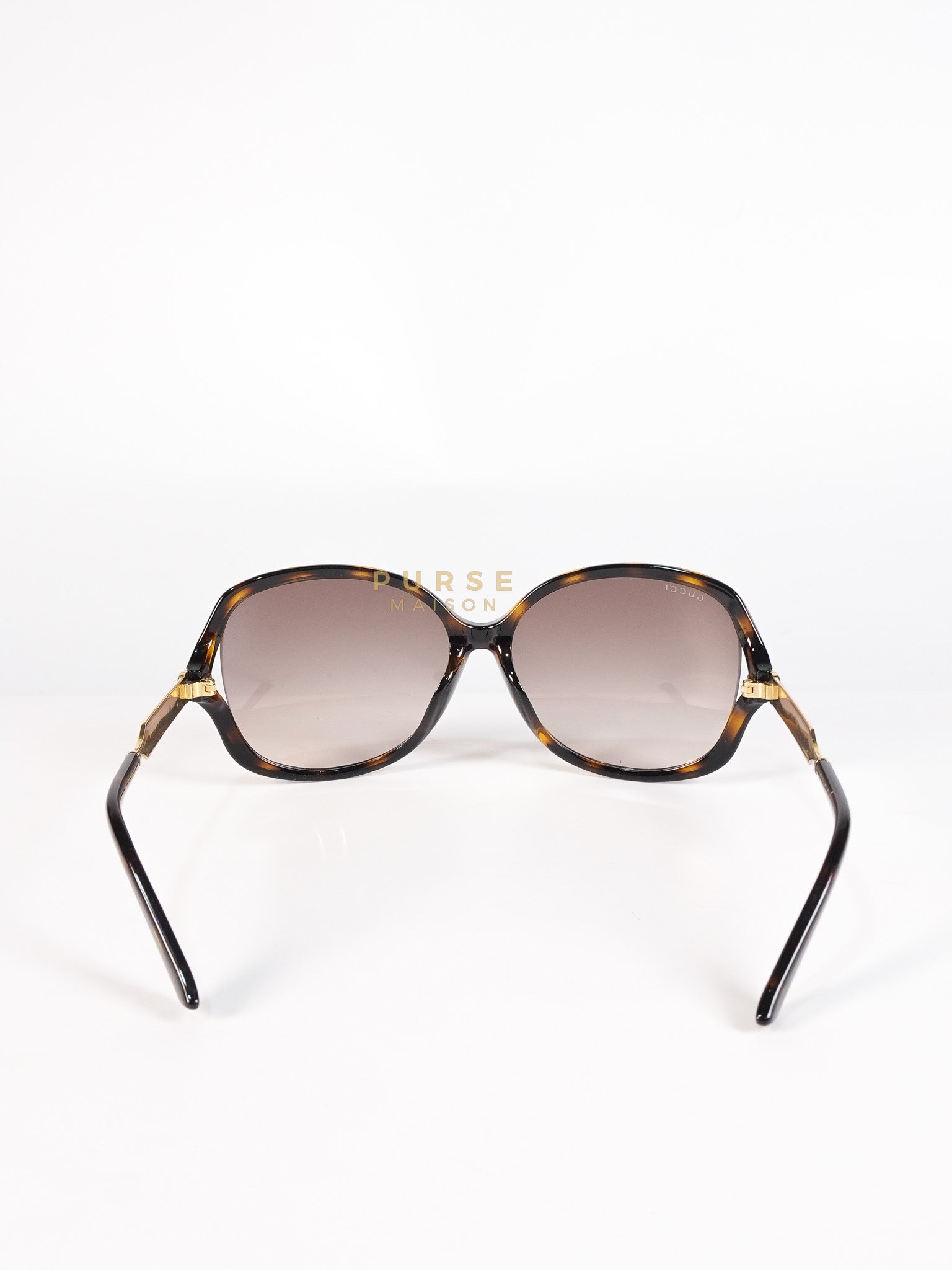 GG0076SK Tortoise Oversize Round Sunglasses in Black/Brown | Purse Maison Luxury Bags Shop