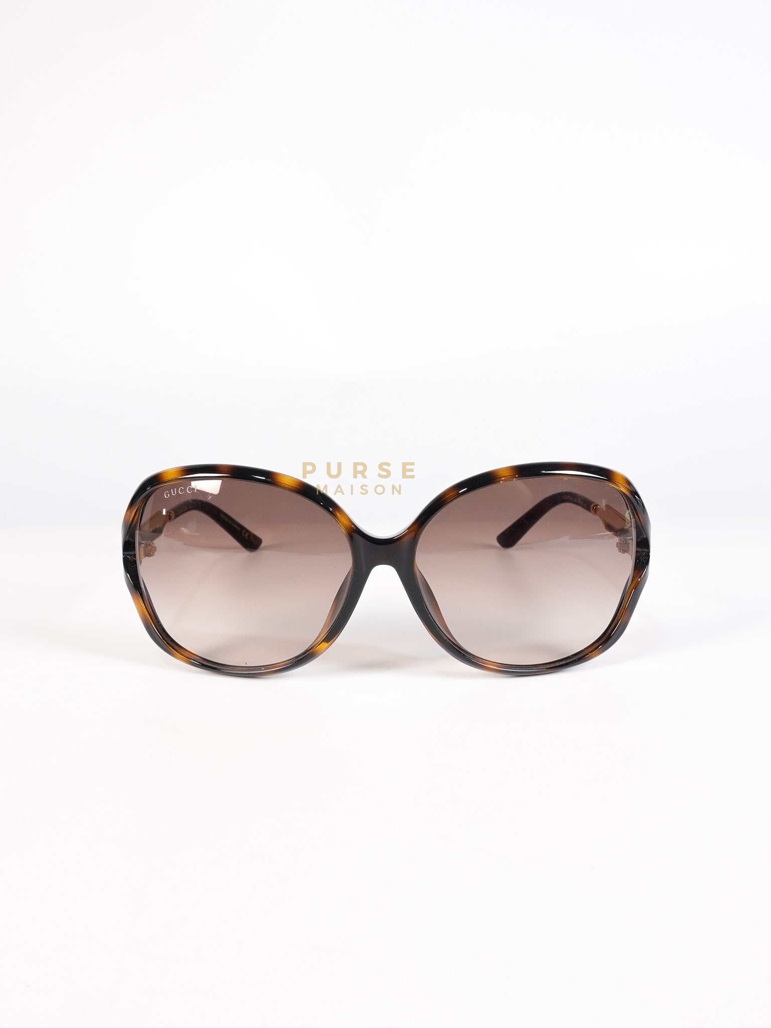 GG0076SK Tortoise Oversize Round Sunglasses in Black/Brown | Purse Maison Luxury Bags Shop