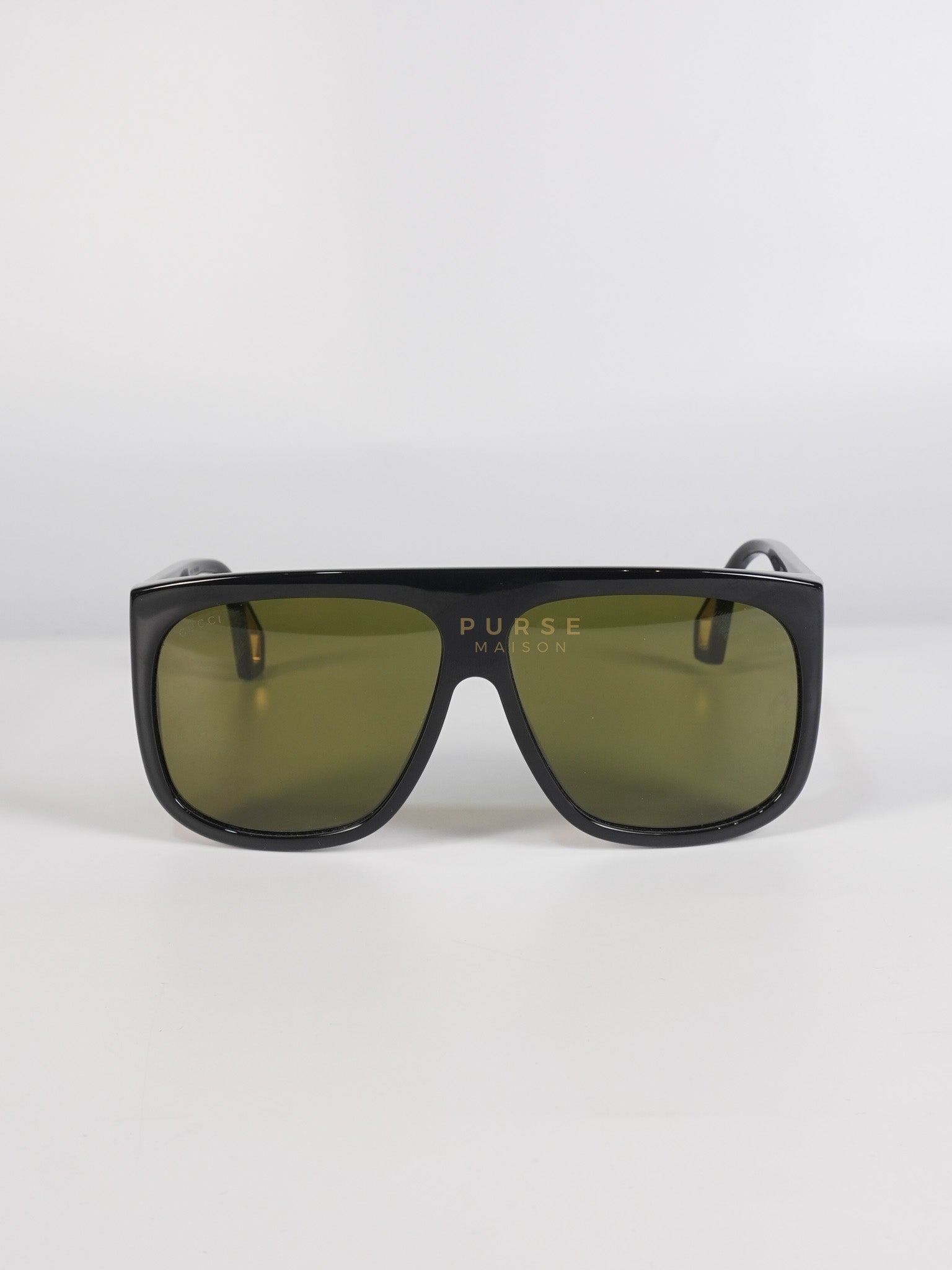 GG0467S Sunglasses in Black/Green | Purse Maison Luxury Bags Shop