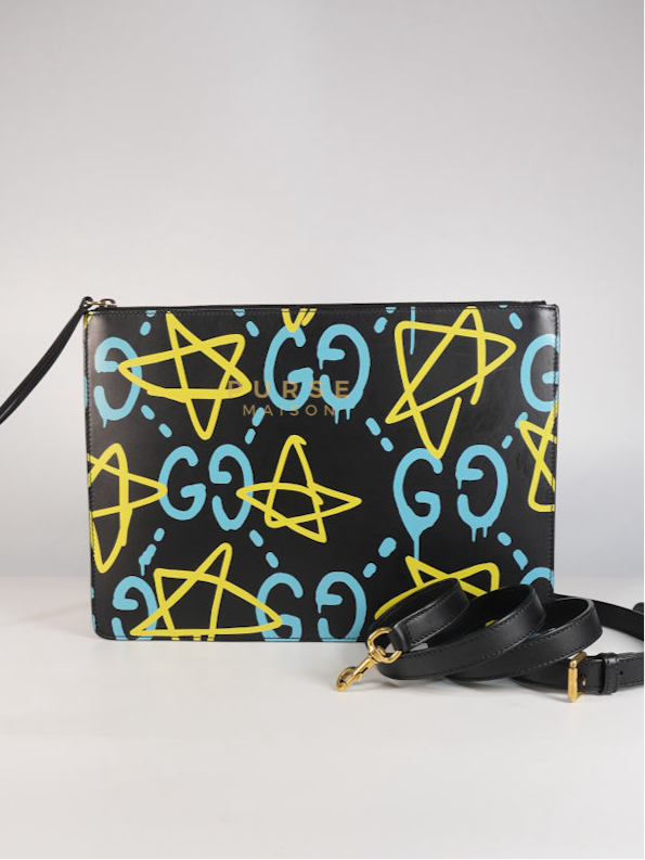 Ghost Crossbody Bag in Graffiti Print Black/Multicolor | Purse Maison Luxury Bags Shop
