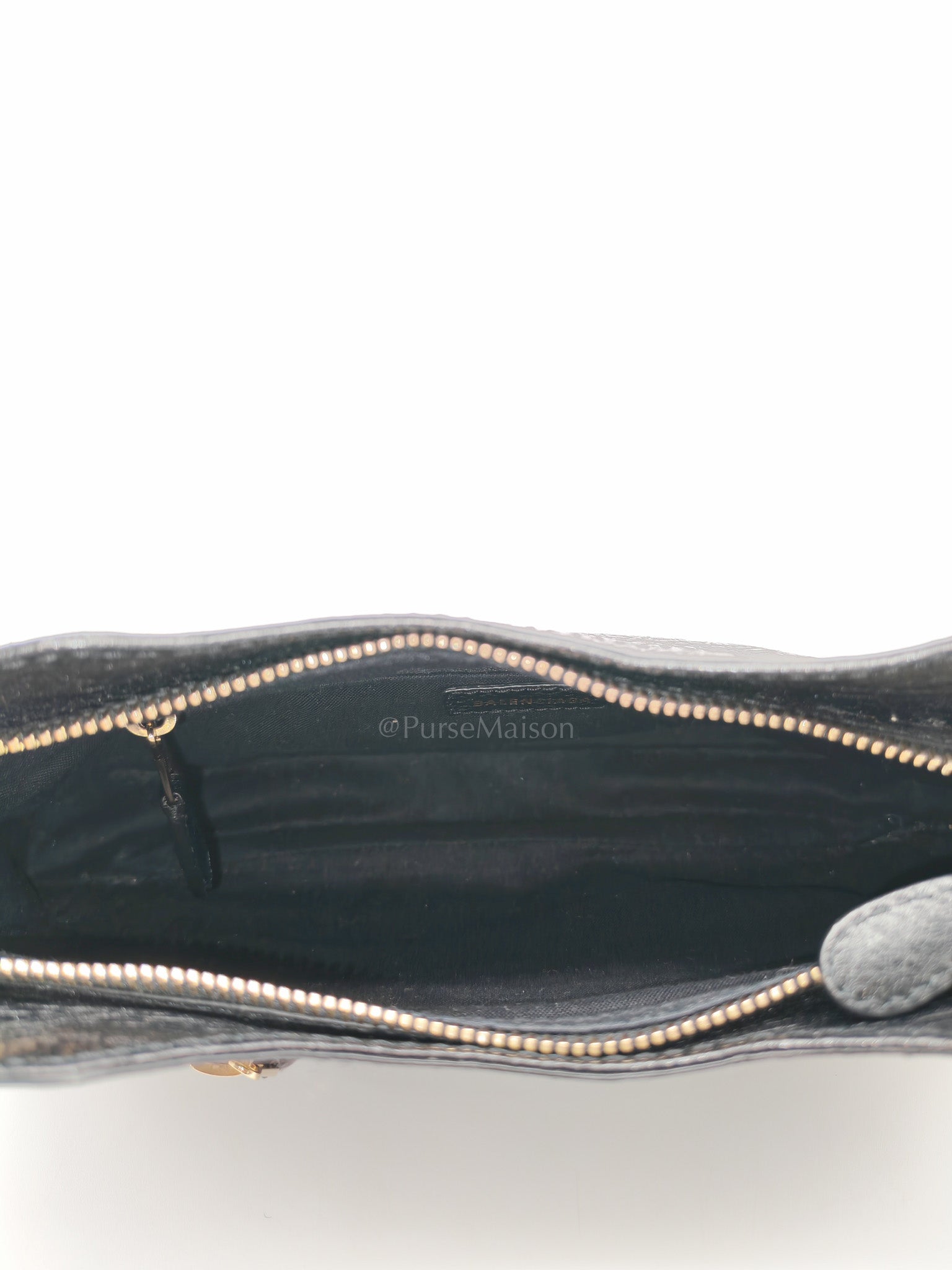 Giant 12 Hip Crossbody Bag in Black Textured Lambskin Leather & Gold Hardware | Purse Maison Luxury Bags Shop
