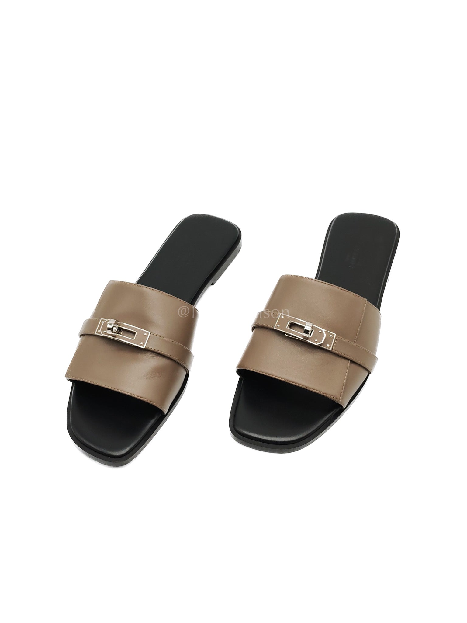 Giulia Sandals in Taupe Calfskin Leather Palladium Hardware Size 39 EU(25 cm) | Purse Maison Luxury Bags Shop