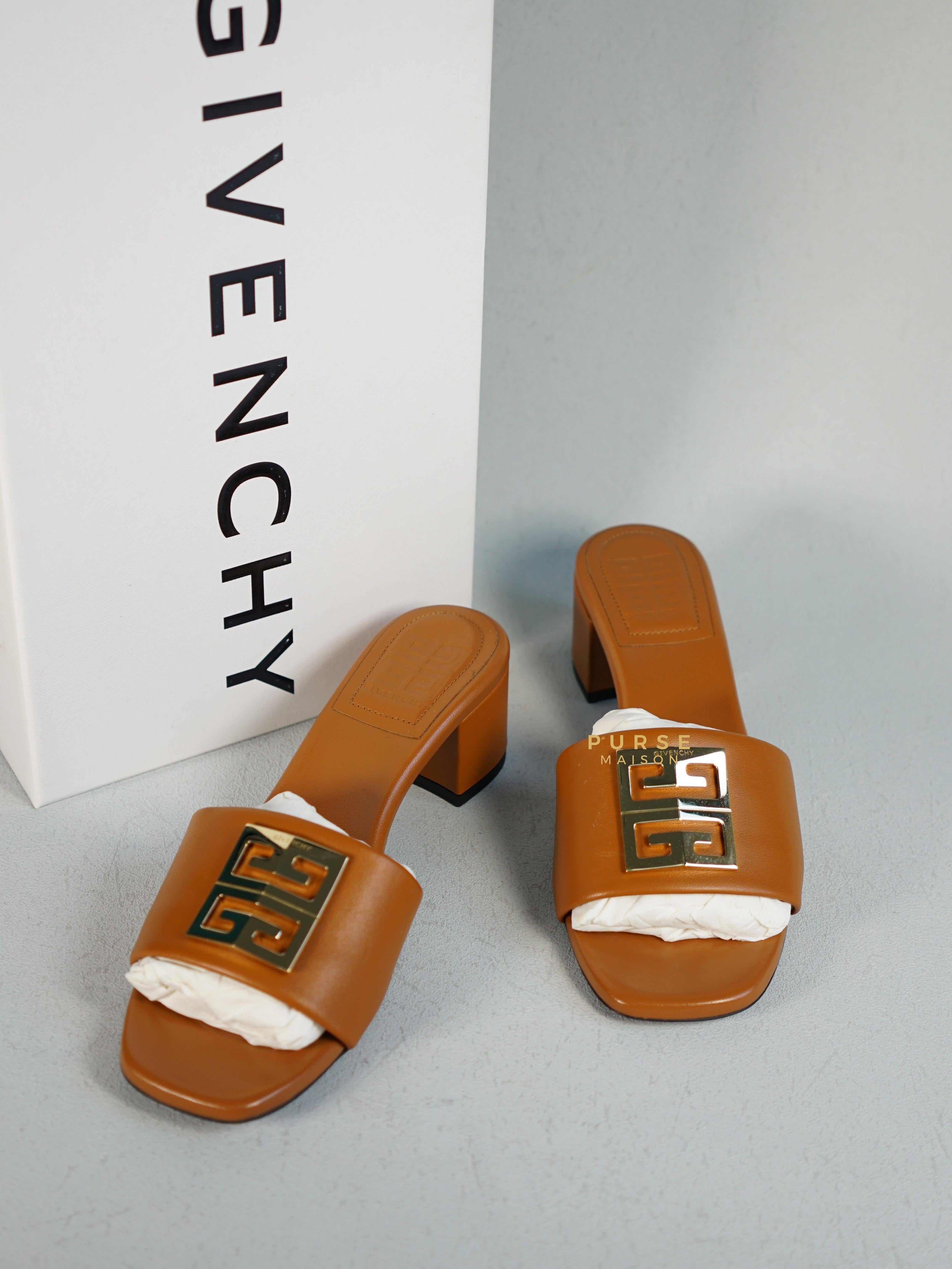 Givenchy 4G Heel Mule Sandals Beige Camel Size 36 EU | Purse Maison Luxury Bags Shop