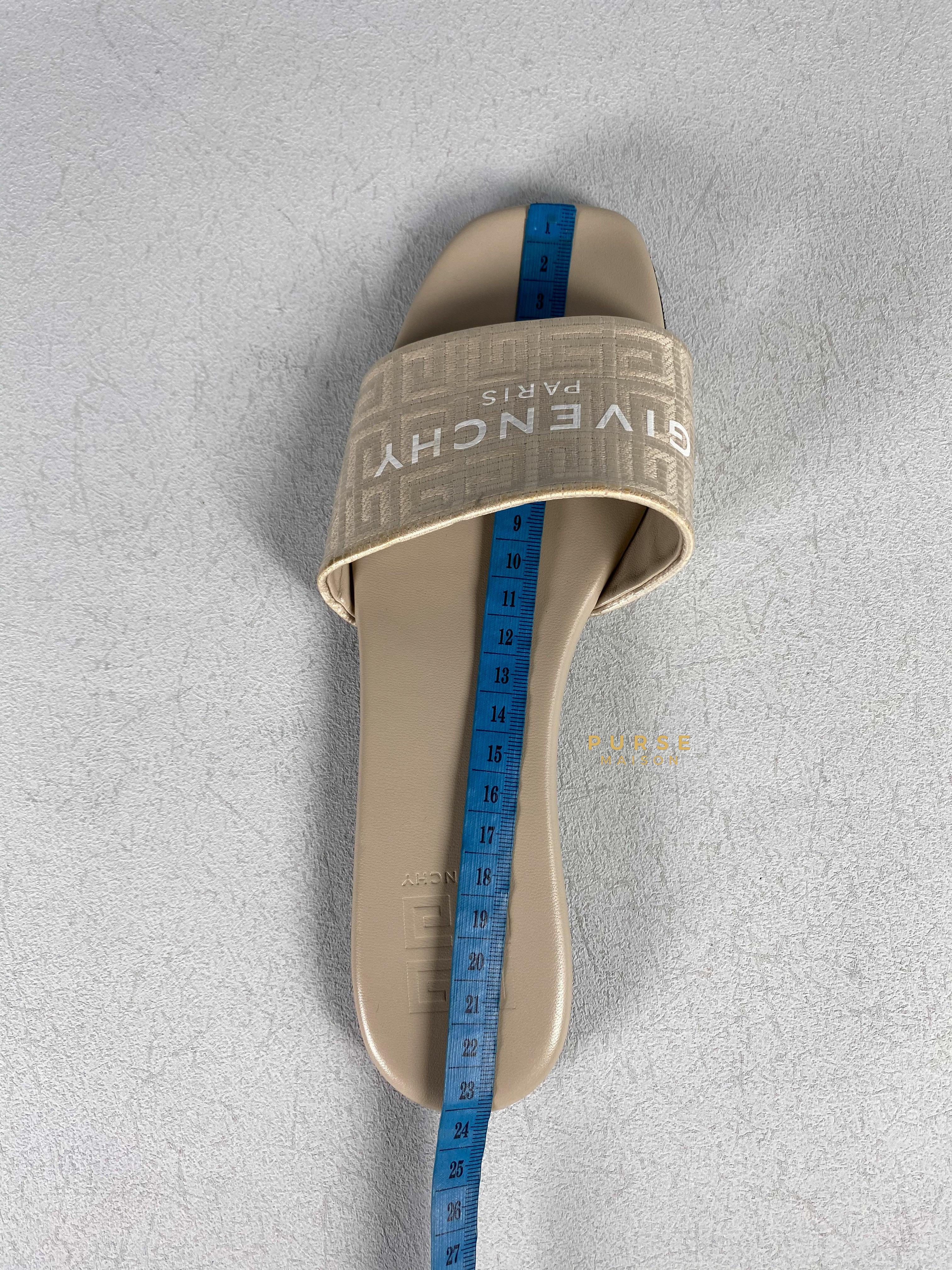 Givenchy 4G Logo Coated Canvas Slide Sandals in Natural Beige Size 36 EU | Purse Maison Luxury Bags Shop