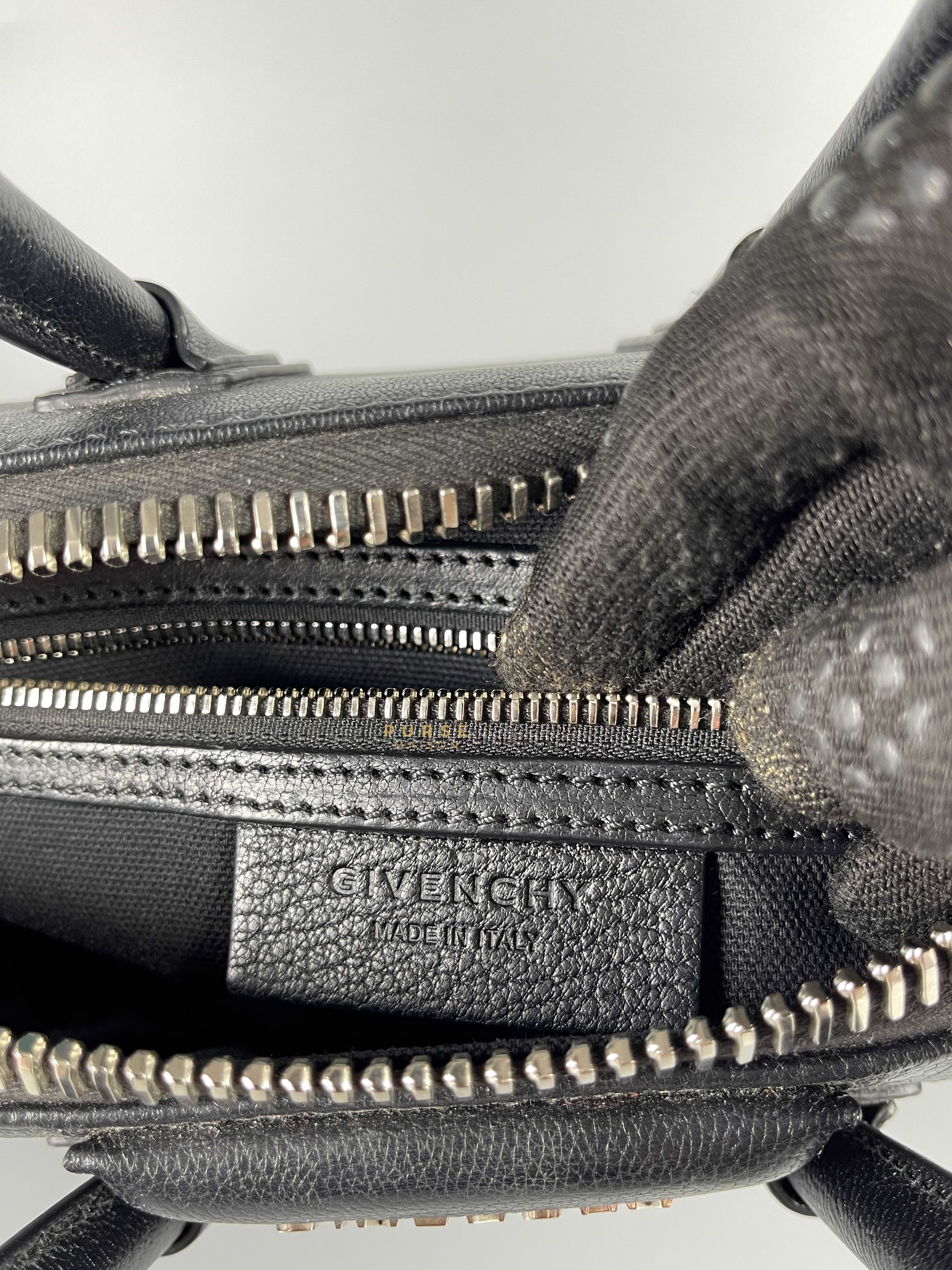 Givenchy Antigona Mini Black Goatskin Canvas Bag | Purse Maison Luxury Bags Shop