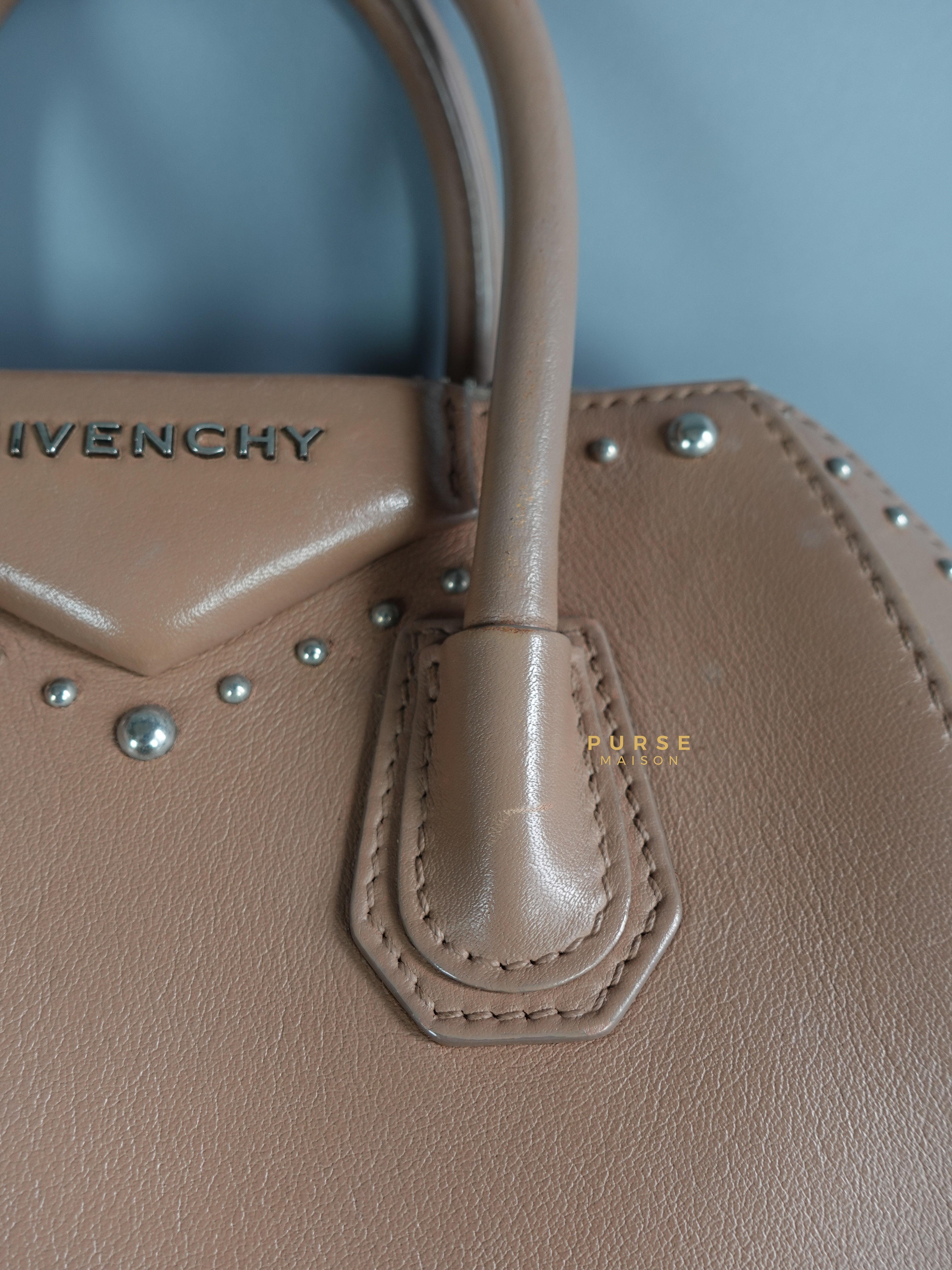 Givenchy Antigona Mini Studded Bag in Old Pink Calfskin Leather | Purse Maison Luxury Bags Shop
