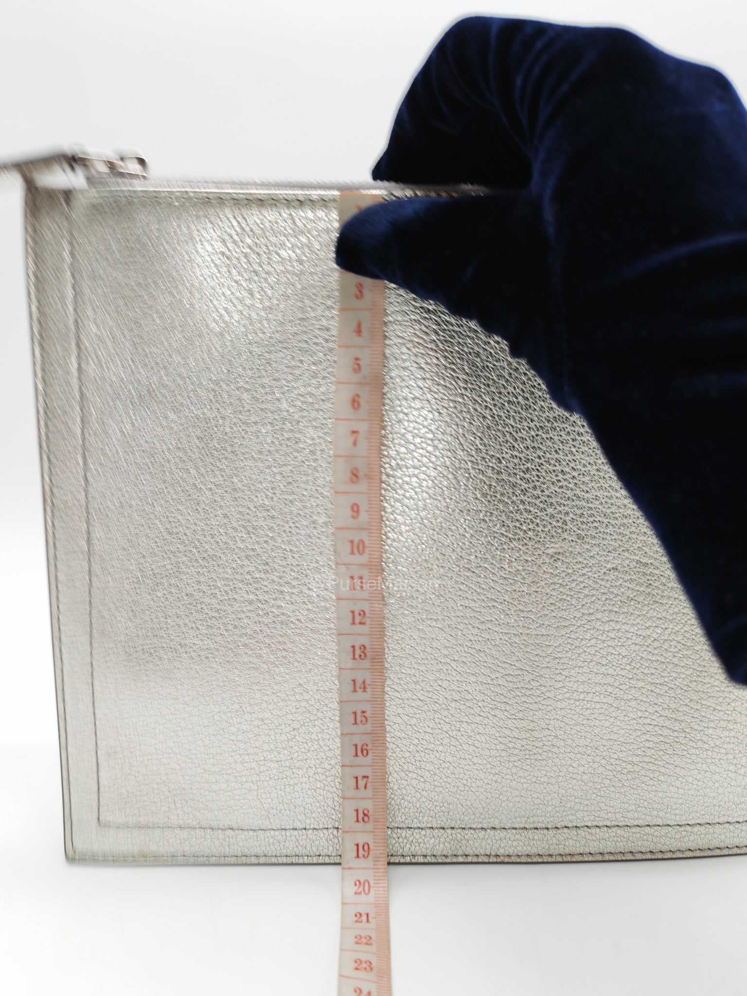 Givenchy Antigona Pouch in Metallic Silver Calf Leather and Silver Hardware | Purse Maison Luxury Bags Shop