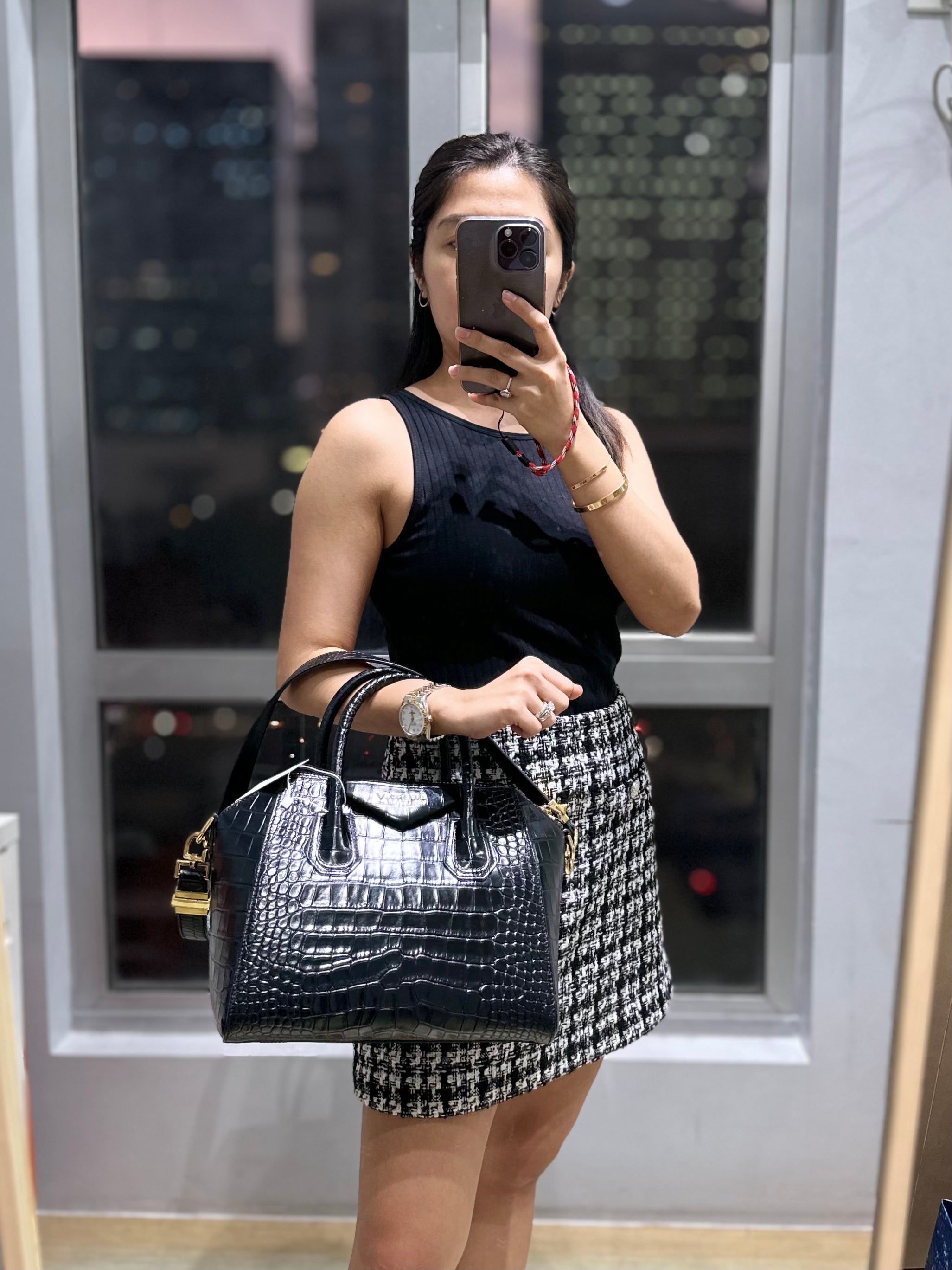 Givenchy Antigona Small in Crocodile Embossed Calfskin Leather Black | Purse Maison Luxury Bags Shop