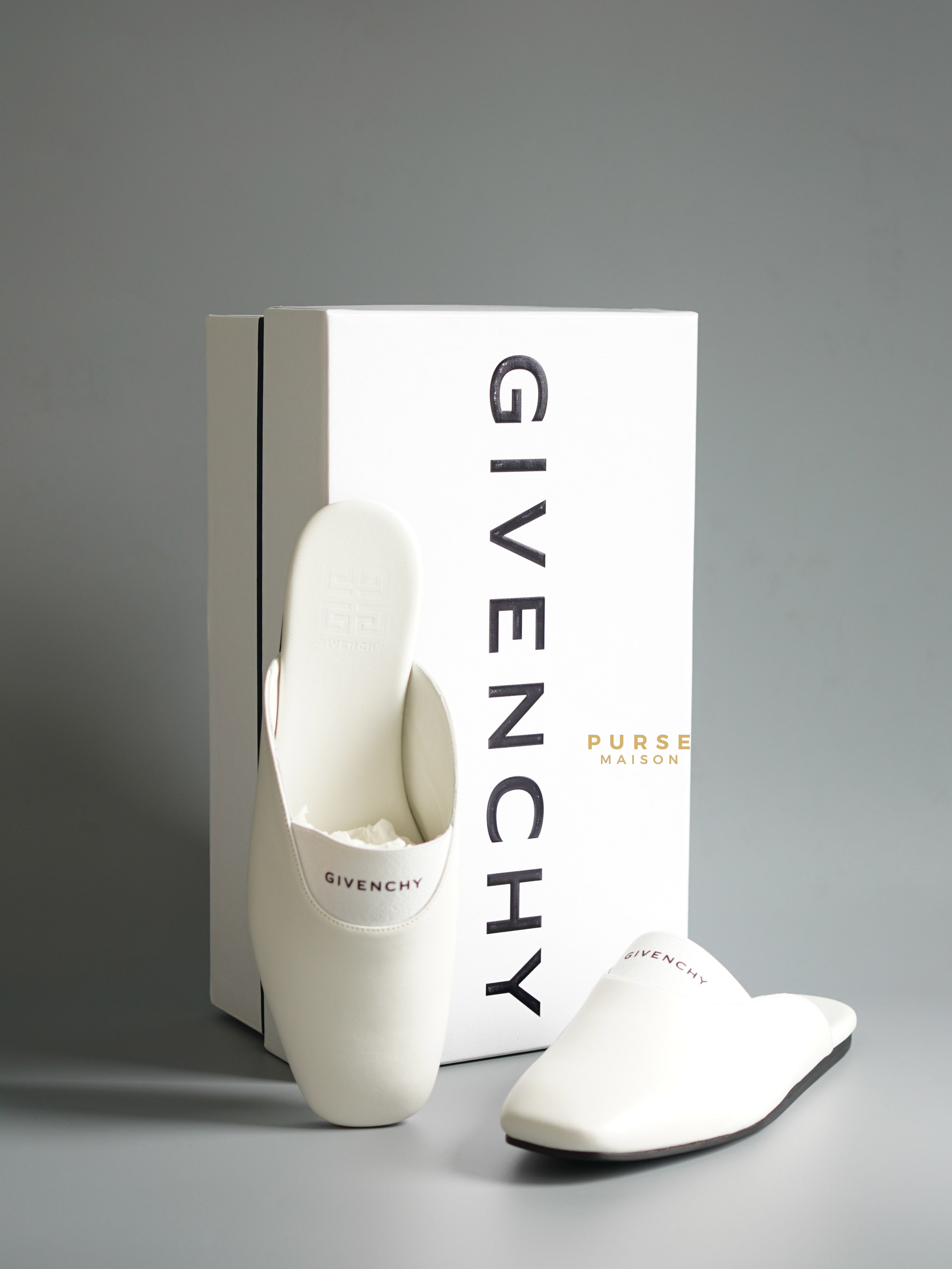 Givenchy Bedford in Ivory Lambskin Leather Mules Size 36 EU (24.5cm) | Purse Maison Luxury Bags Shop