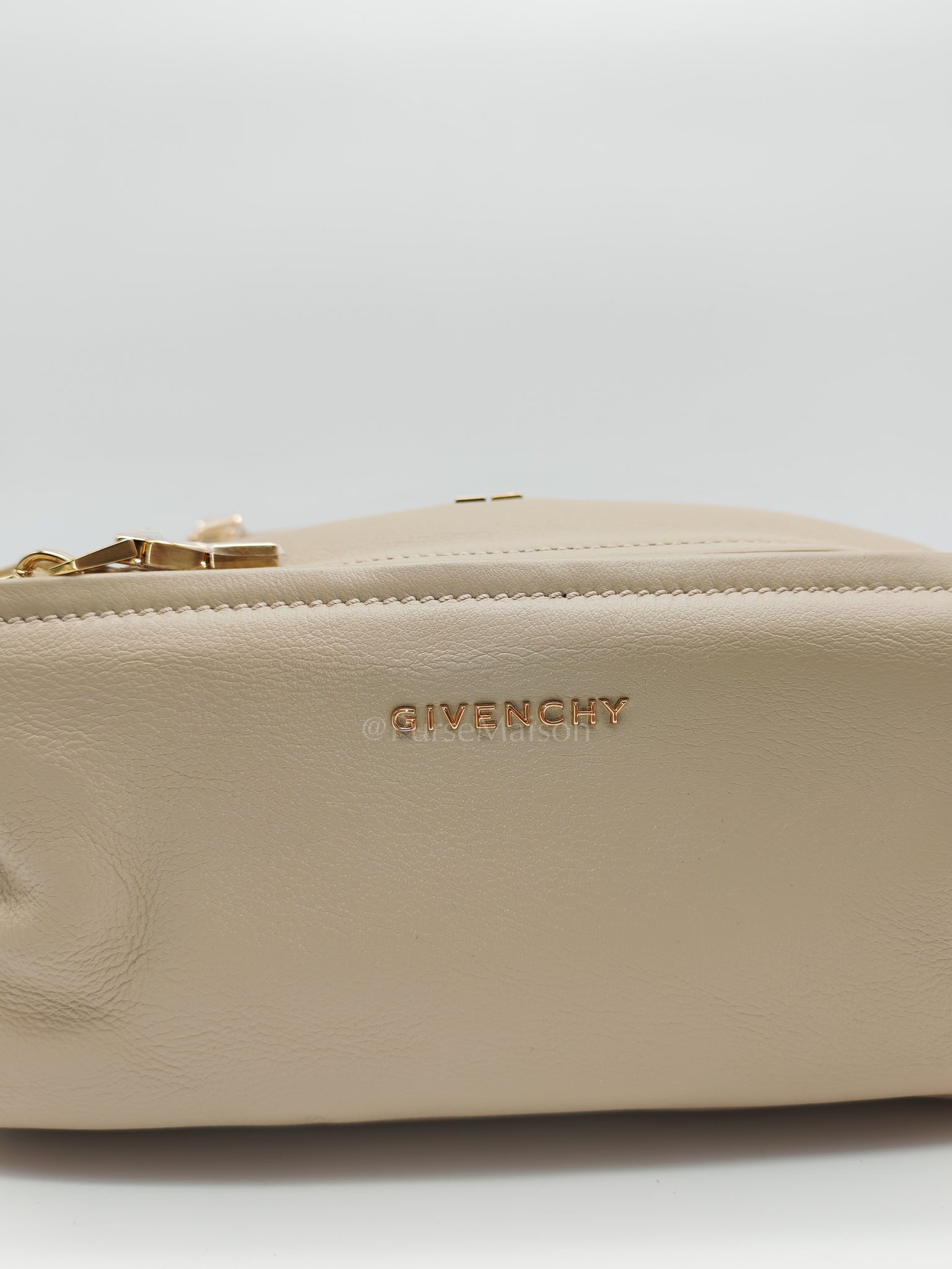Mini Pandora in Natural Beige Soft Calfskin Leather Crossbody Bag