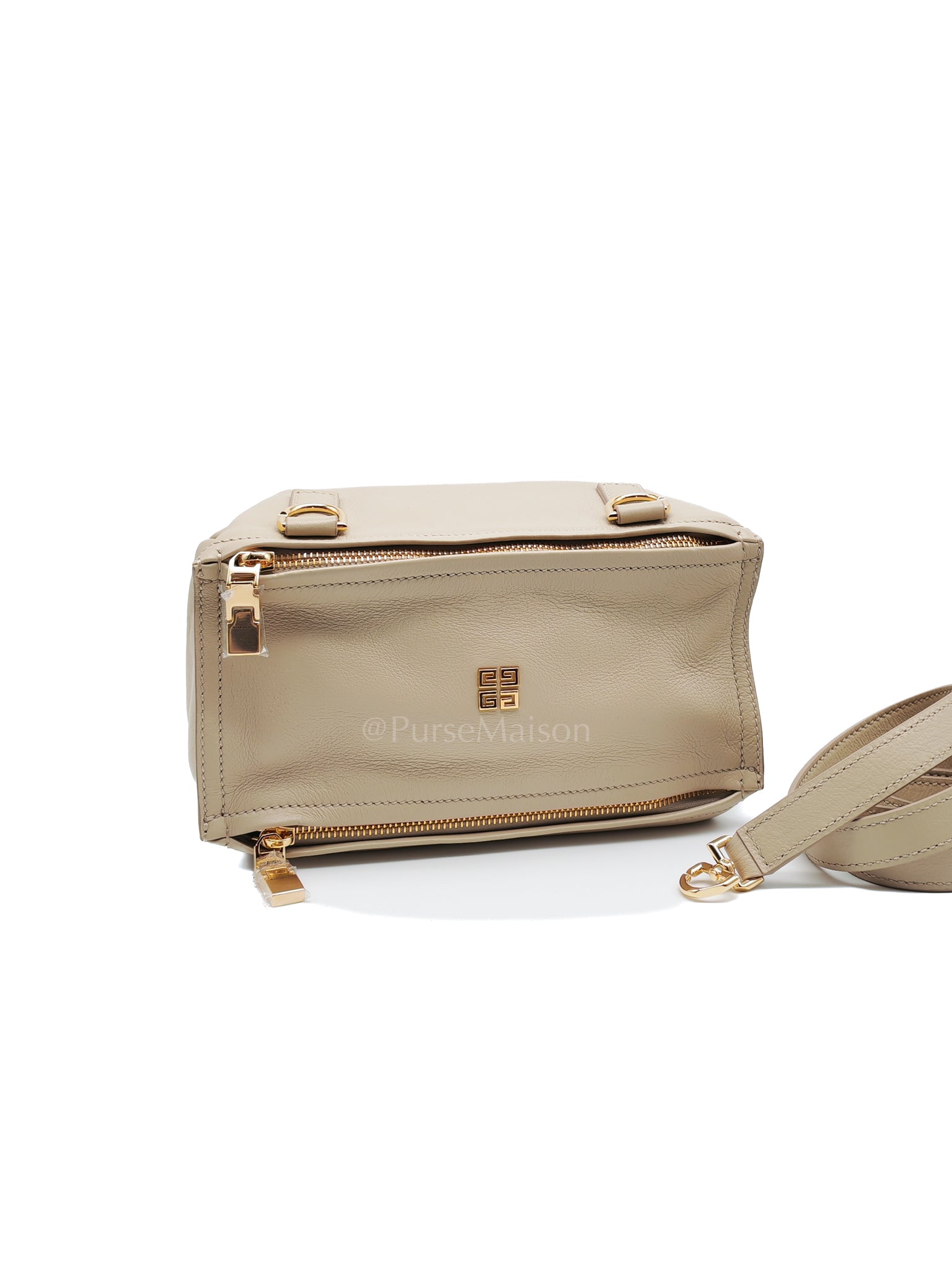 Mini Pandora in Natural Beige Soft Calfskin Leather Crossbody Bag