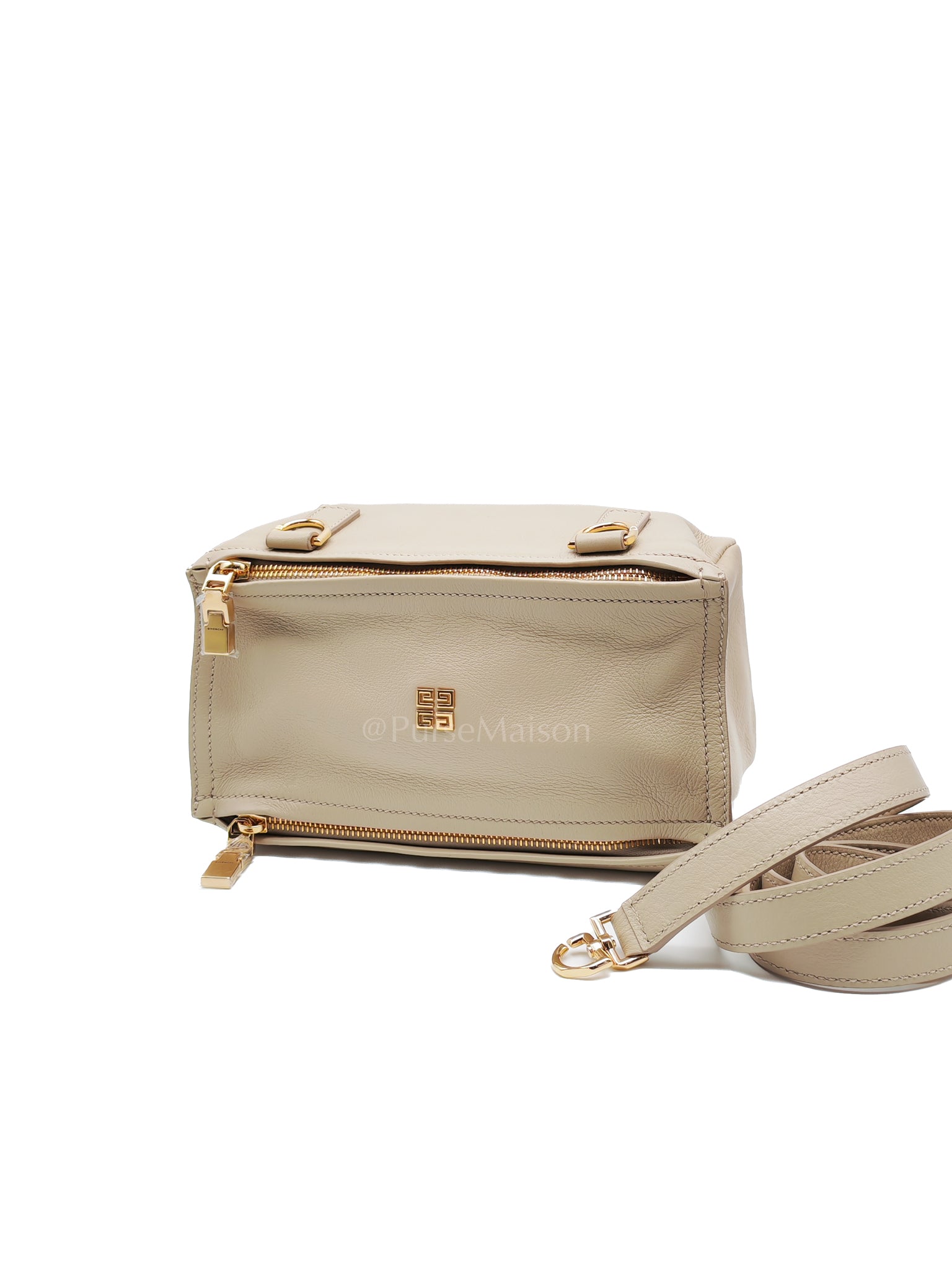 Mini Pandora in Natural Beige Soft Calfskin Leather Crossbody Bag