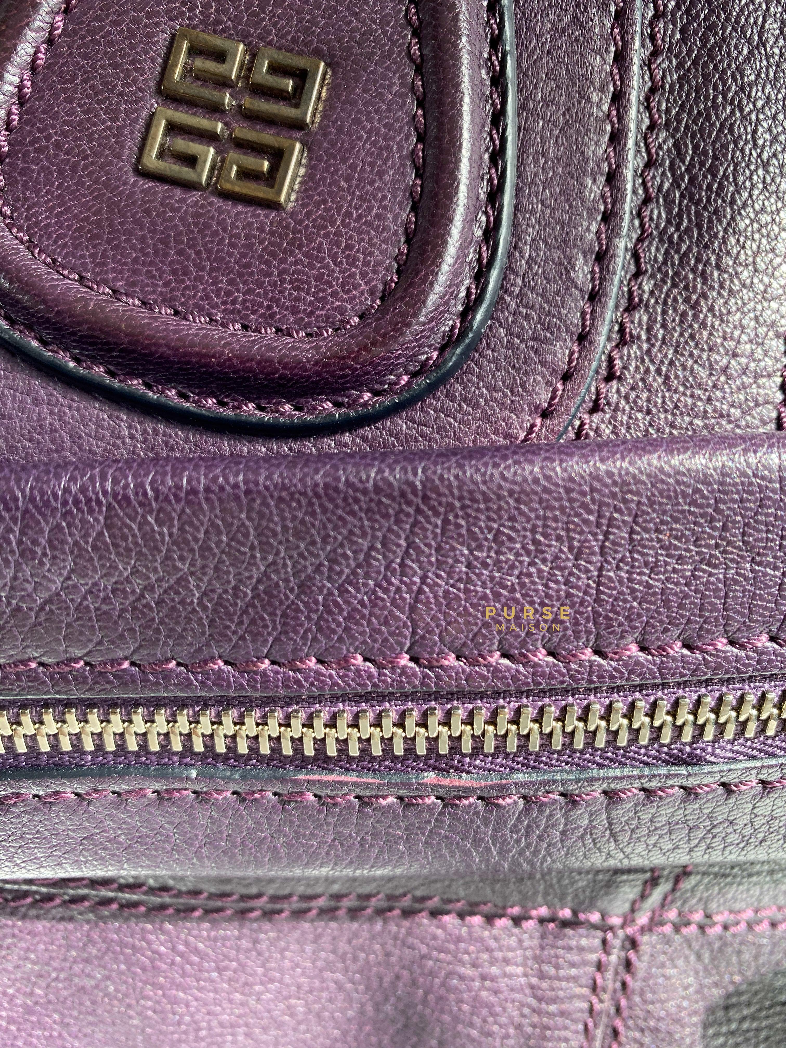 Givenchy Nightingale Plum Medium Grained Leather | Purse Maison Luxury Bags Shop