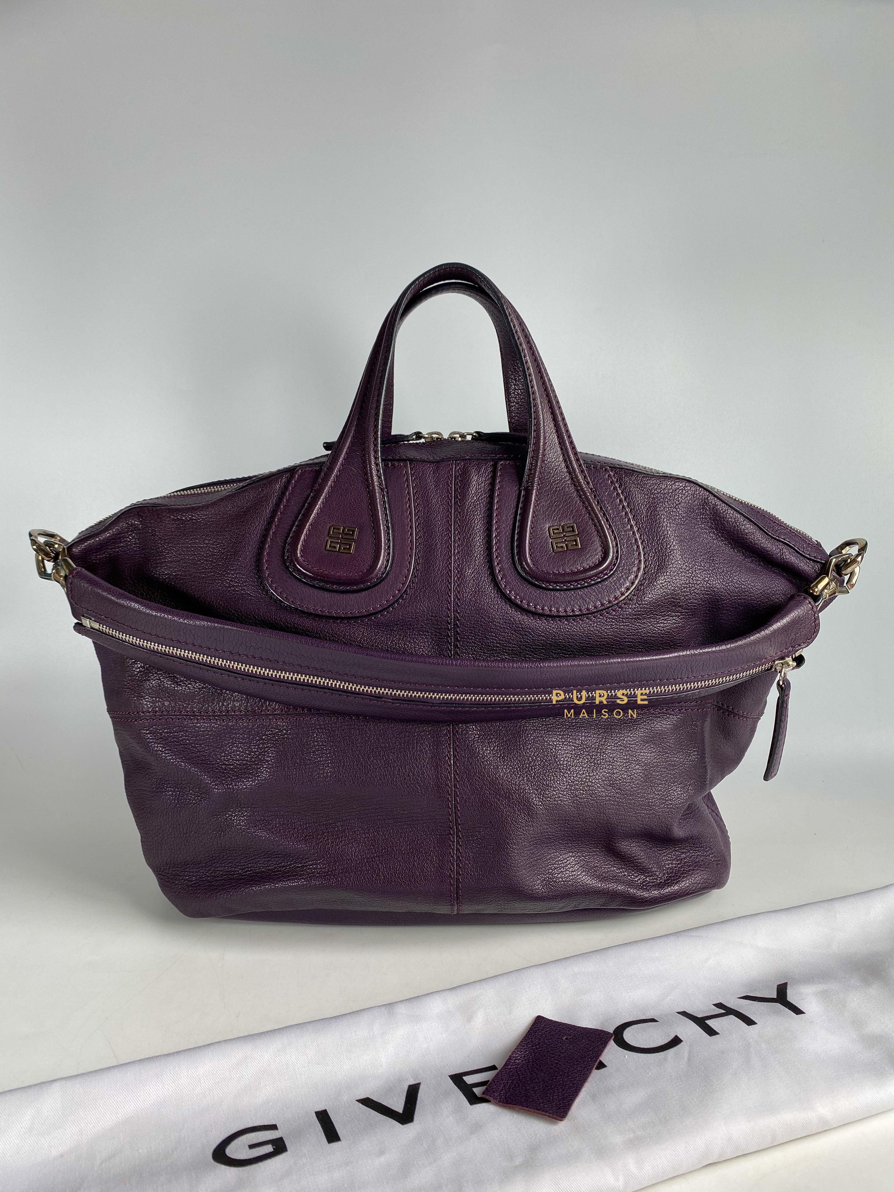 Givenchy Nightingale Plum Medium Grained Leather | Purse Maison Luxury Bags Shop