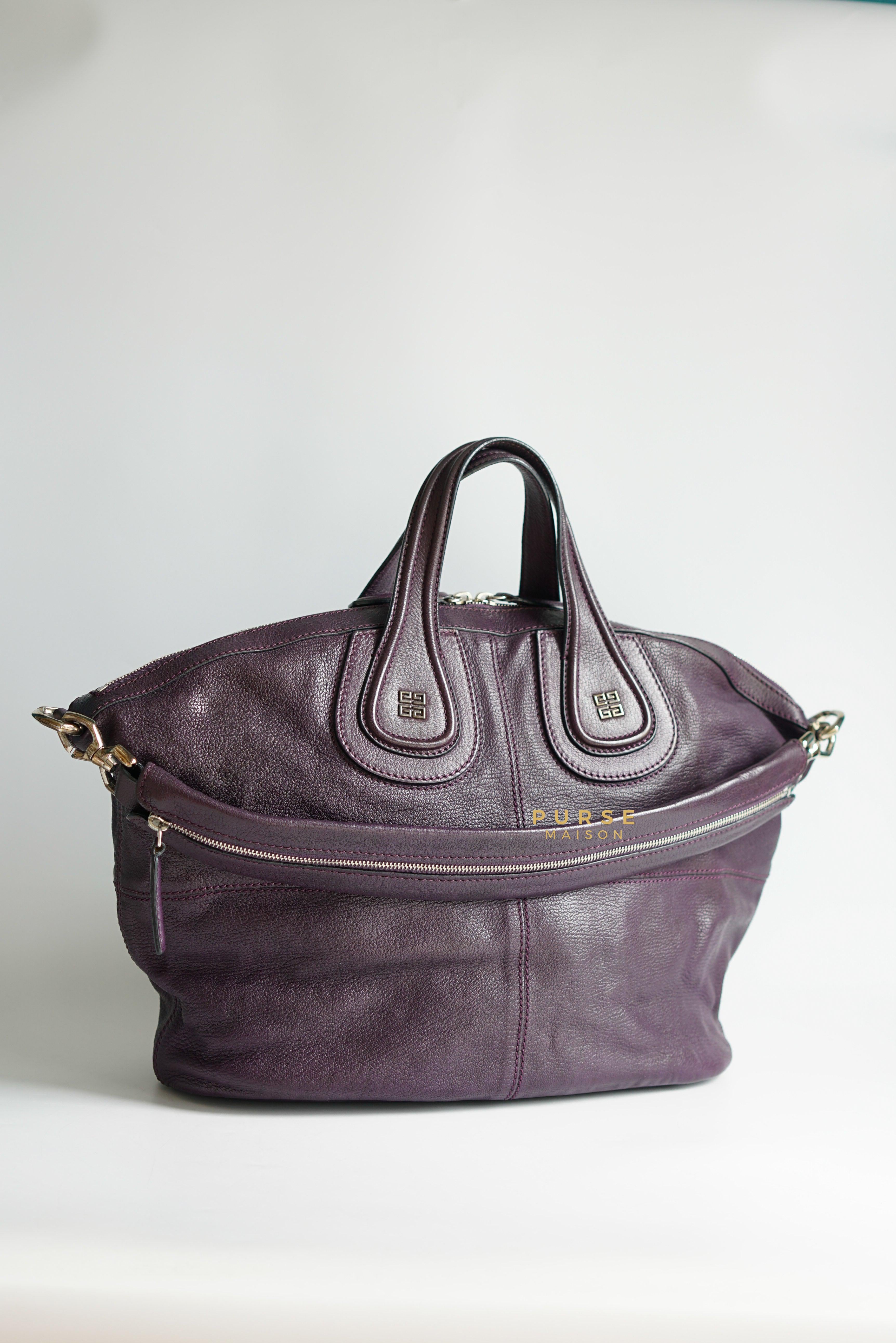 Plum leather online purse