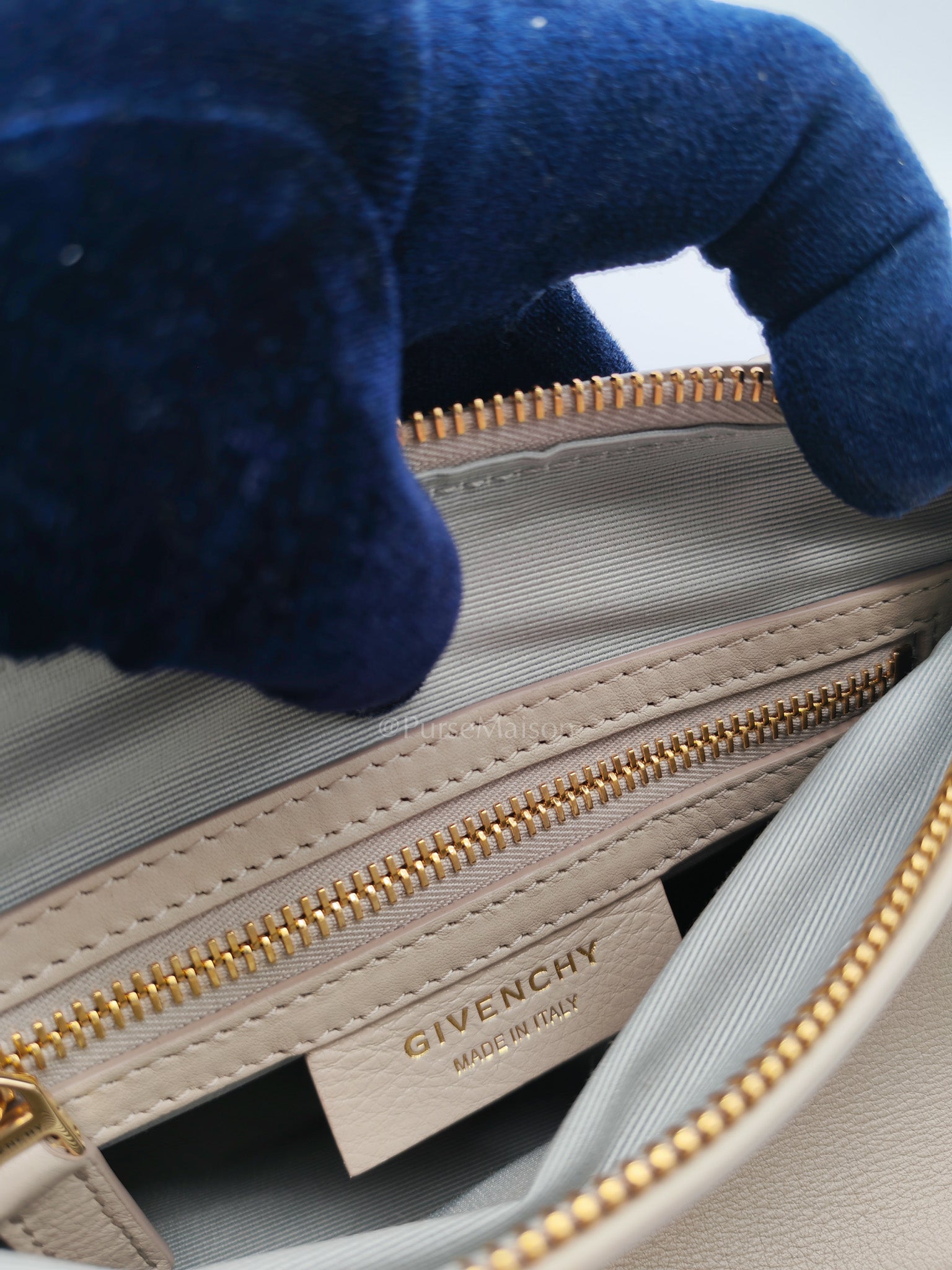 Givenchy Pandora Small in Natural Beige Grained Calfskin Leather Gold Hardware | Purse Maison Luxury Bags Shop