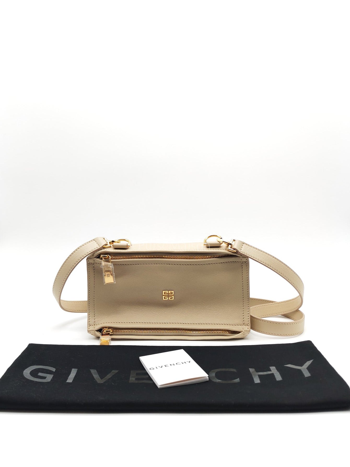 Givenchy Pandora Small in Natural Beige Grained Calfskin Leather Gold Hardware | Purse Maison Luxury Bags Shop