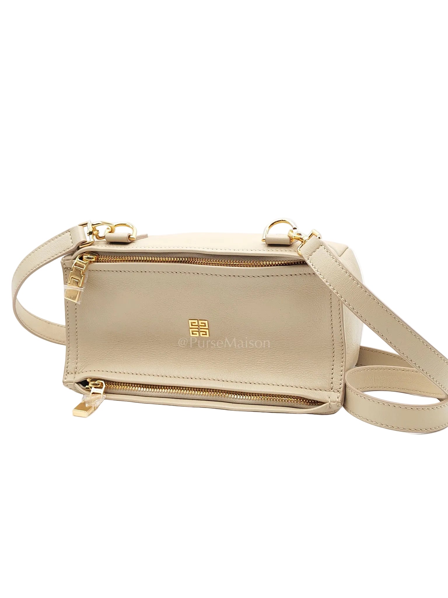 Givenchy Pandora Small in Natural Beige Grained Calfskin Leather Gold Hardware | Purse Maison Luxury Bags Shop