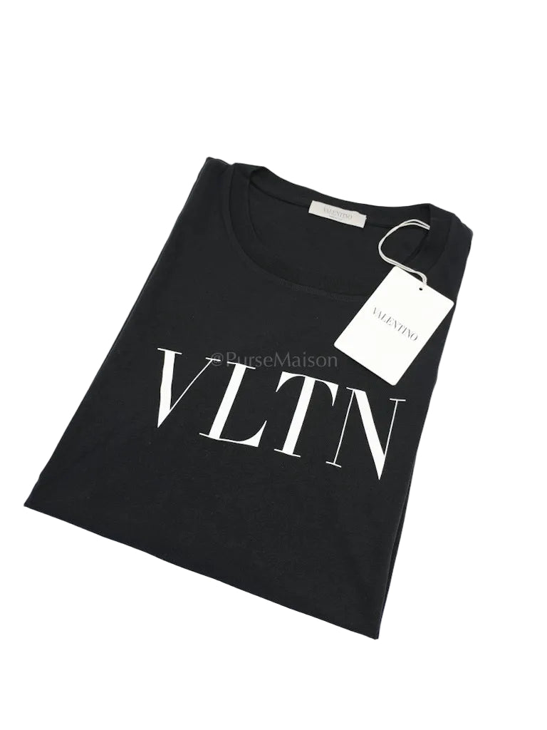VALENTINO VLTN ロゴ Tシャツ ブラック L Valentino T-shirt VLTN Logo In Black | Purse Maison