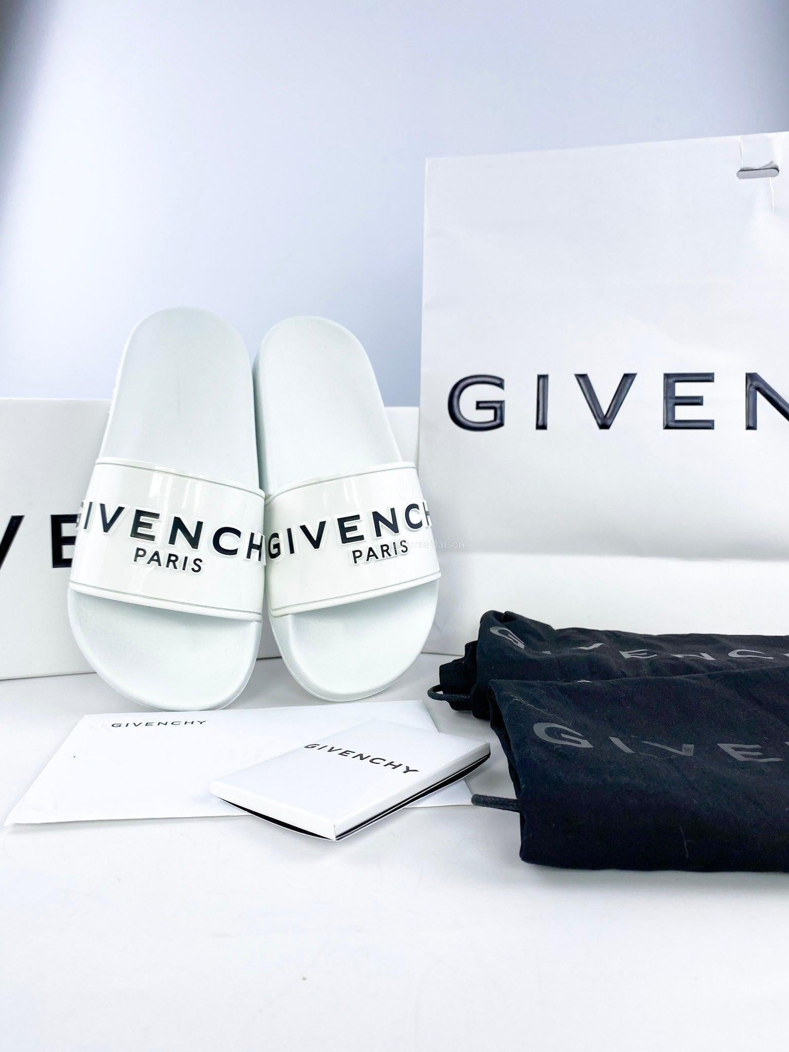 Givenchy White Pool Slides Size 35EU 22cm Purse Maison