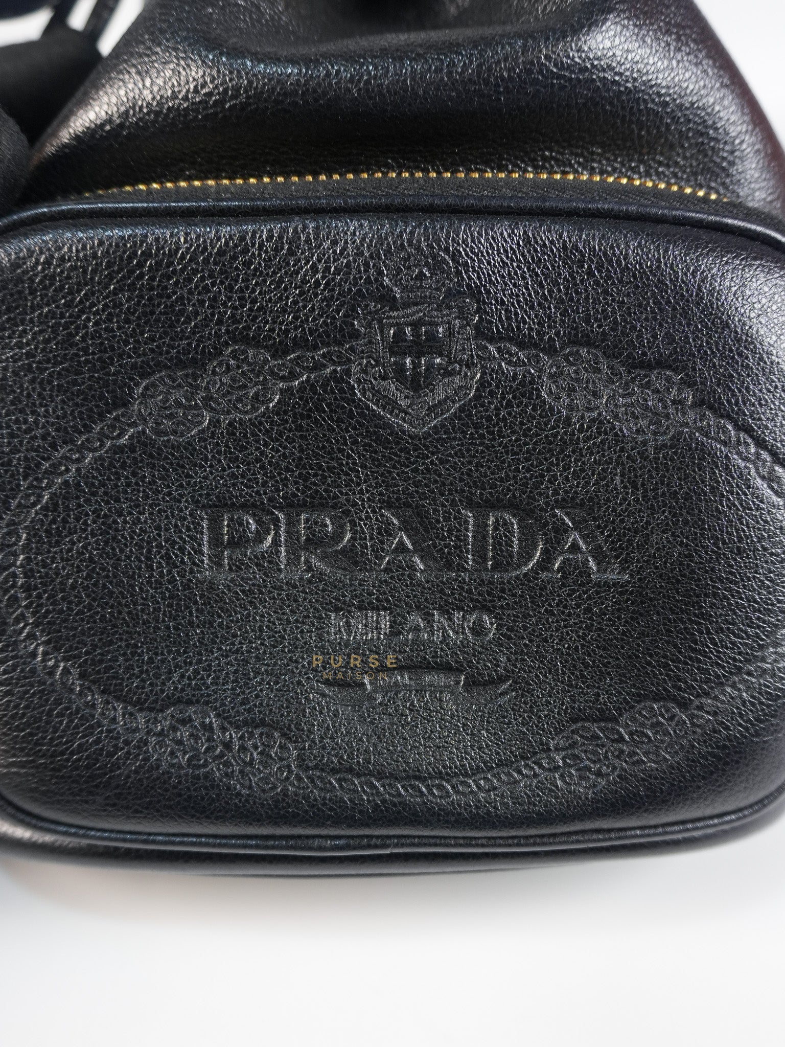 Glace Calfskin Embossed Sacchiello Bucket Bag | Purse Maison Luxury Bags Shop
