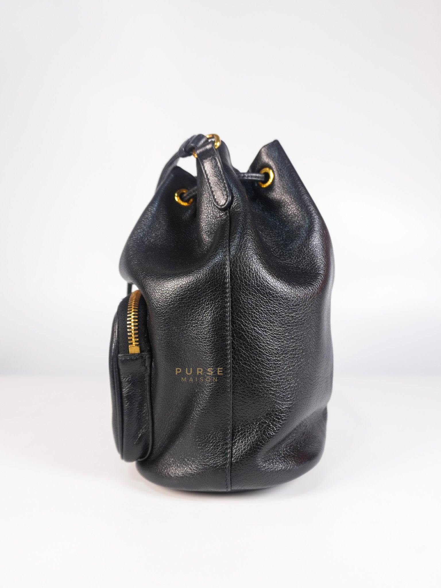 Glace Calfskin Embossed Sacchiello Bucket Bag | Purse Maison Luxury Bags Shop