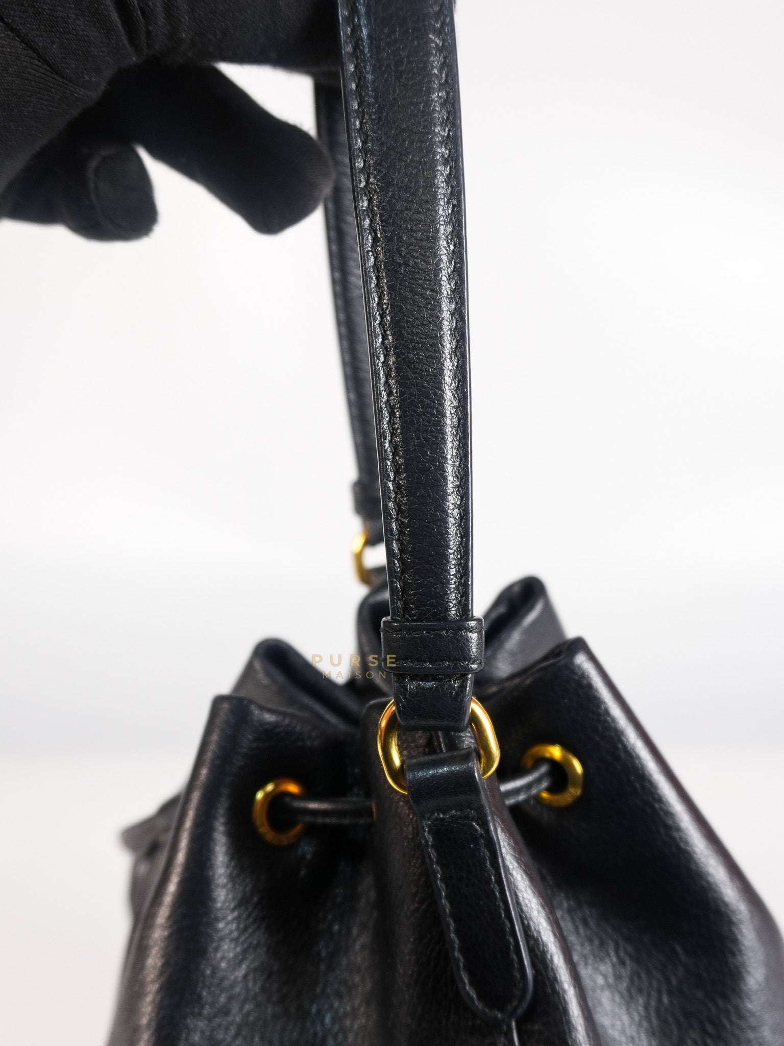 Glace Calfskin Embossed Sacchiello Bucket Bag | Purse Maison Luxury Bags Shop