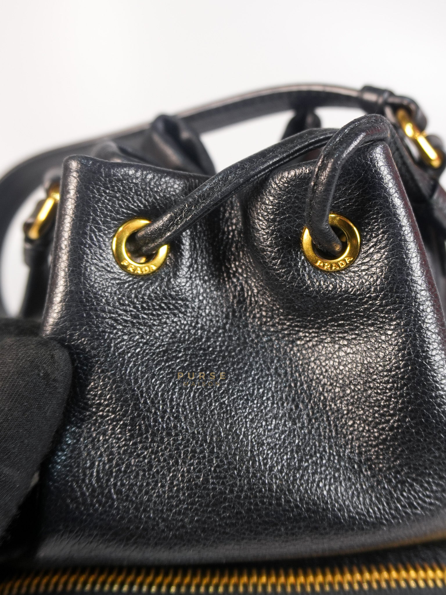 Glace Calfskin Embossed Sacchiello Bucket Bag | Purse Maison Luxury Bags Shop