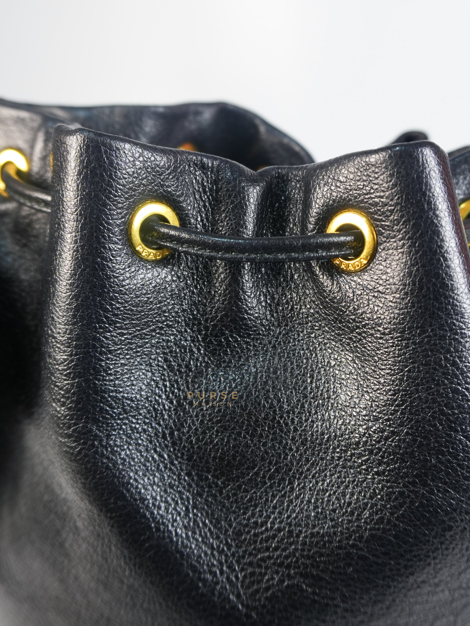 Glace Calfskin Embossed Sacchiello Bucket Bag | Purse Maison Luxury Bags Shop