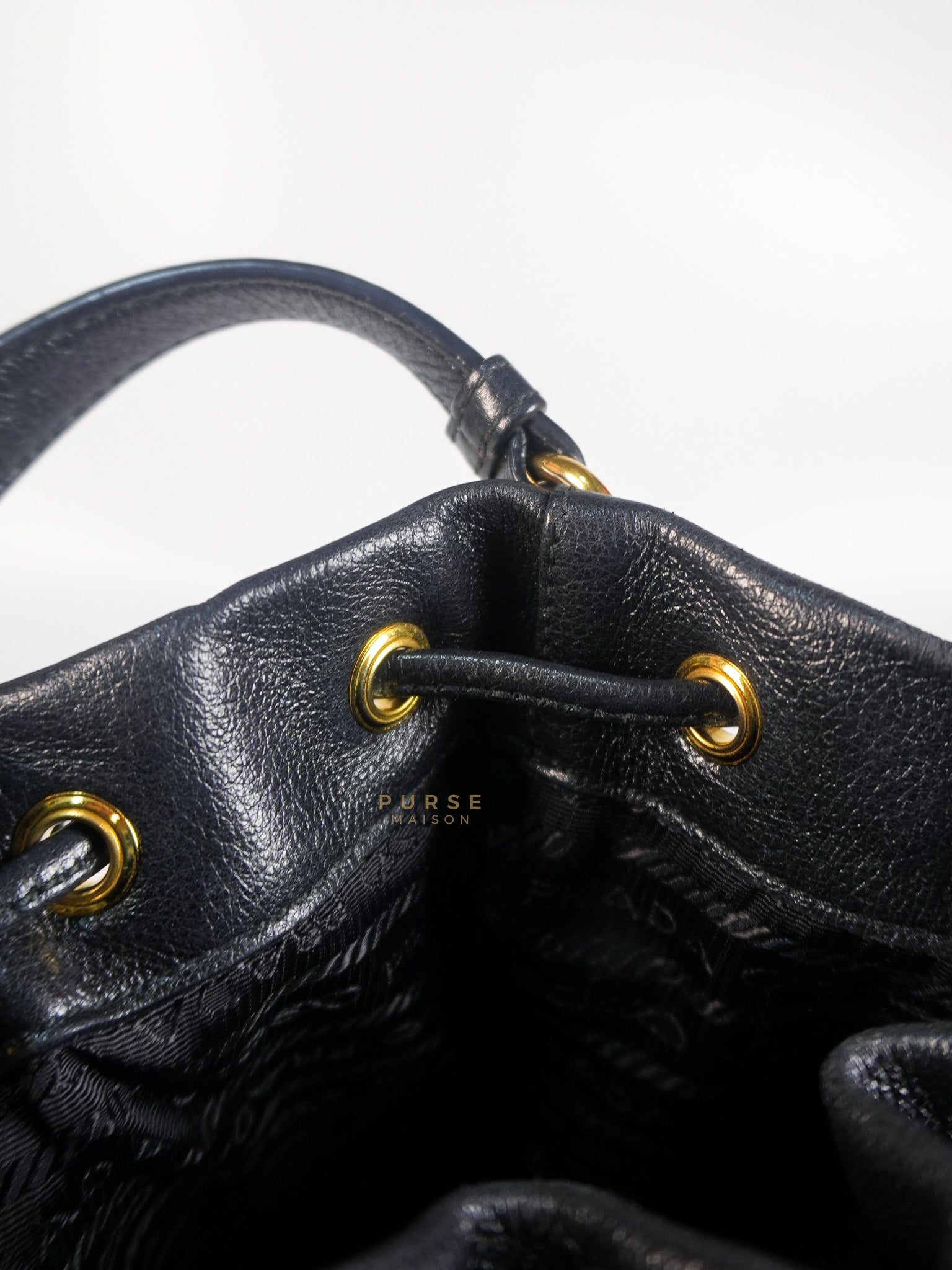 Glace Calfskin Embossed Sacchiello Bucket Bag | Purse Maison Luxury Bags Shop