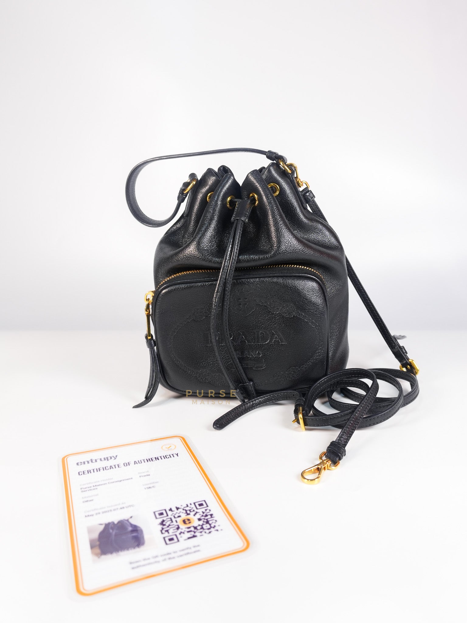 Glace Calfskin Embossed Sacchiello Bucket Bag | Purse Maison Luxury Bags Shop