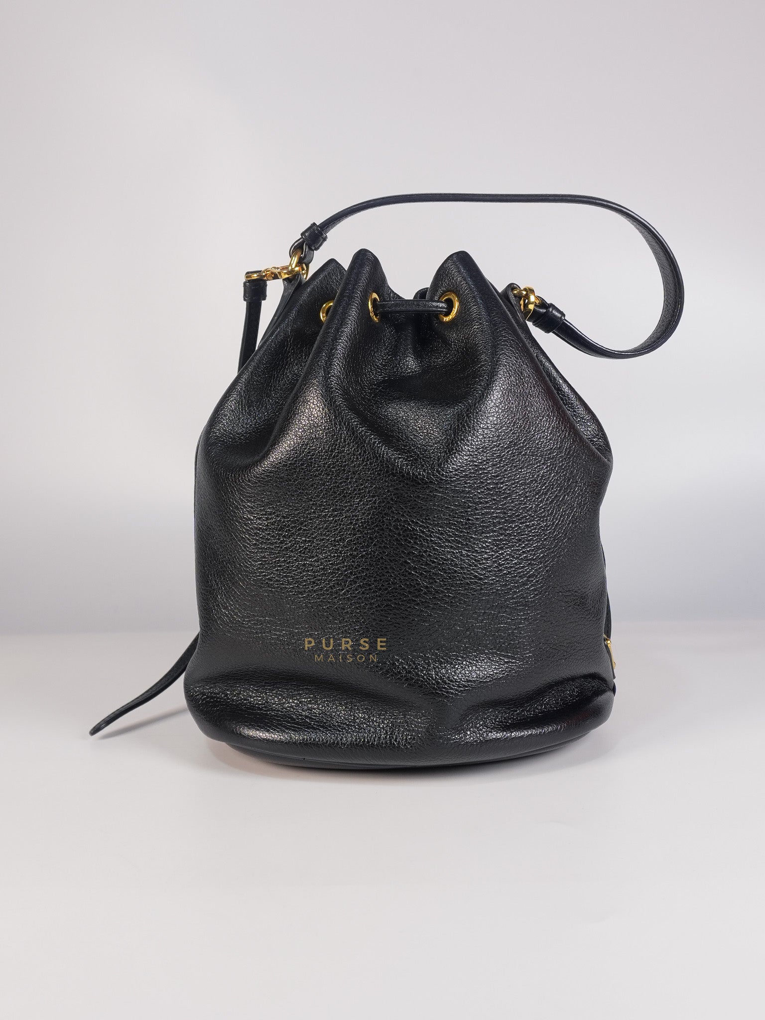 Glace Calfskin Embossed Sacchiello Bucket Bag | Purse Maison Luxury Bags Shop