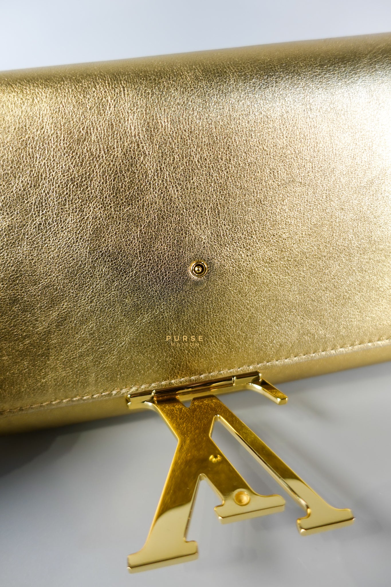 Gold Leather Louise Clutch Bag | Purse Maison Luxury Bags Shop