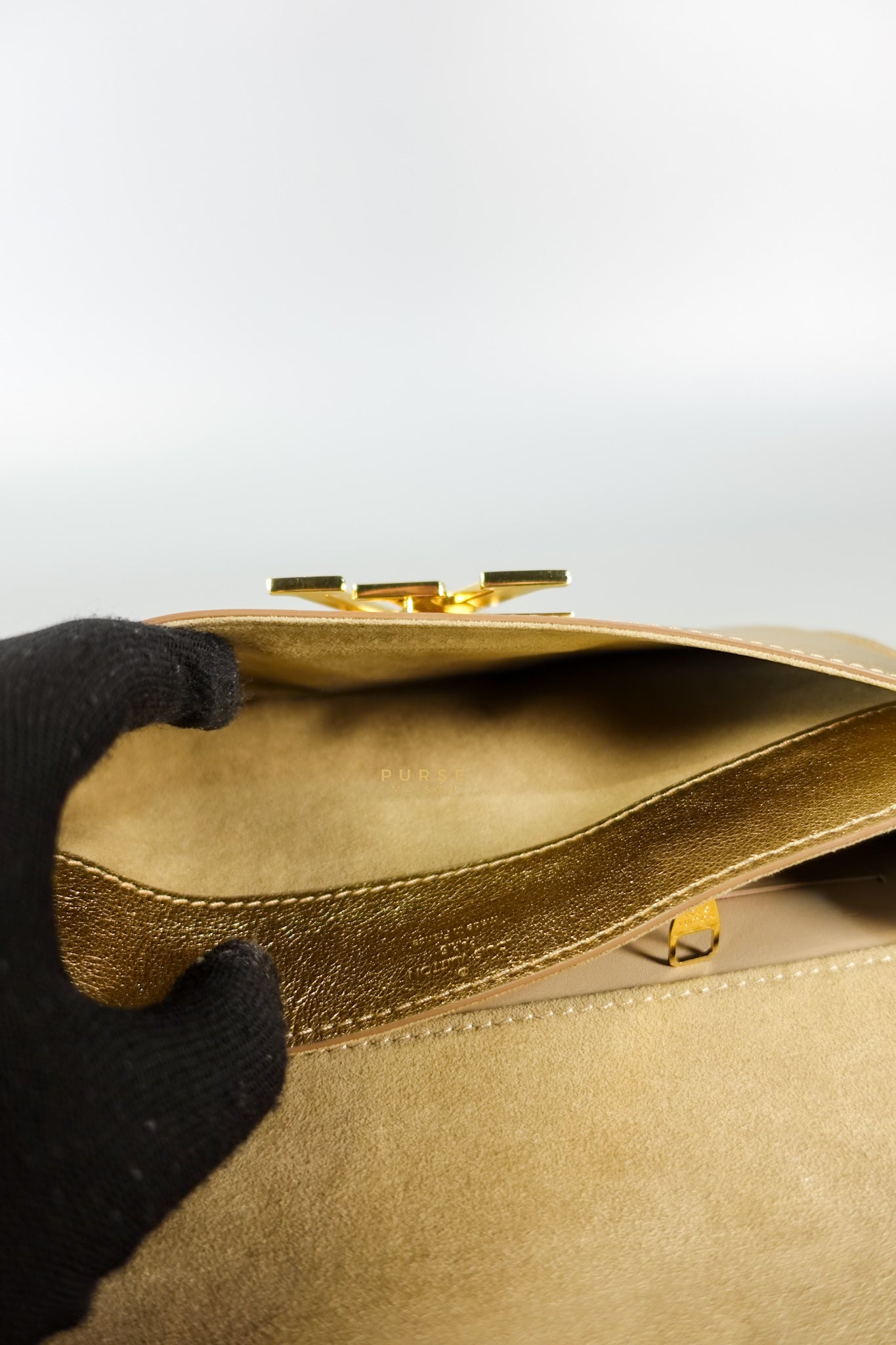 Gold Leather Louise Clutch Bag | Purse Maison Luxury Bags Shop