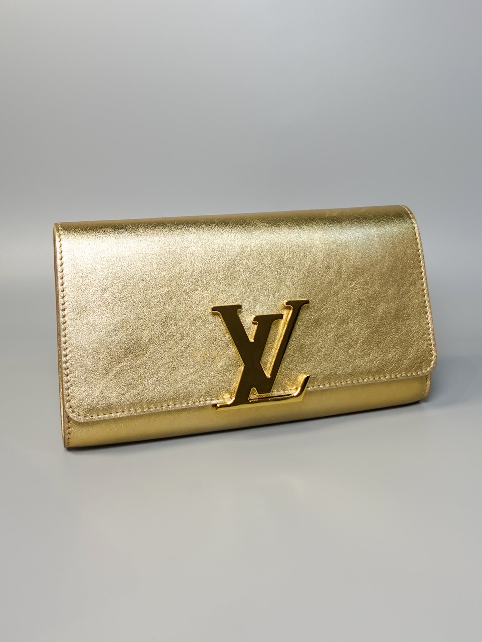 Gold Leather Louise Clutch Bag | Purse Maison Luxury Bags Shop