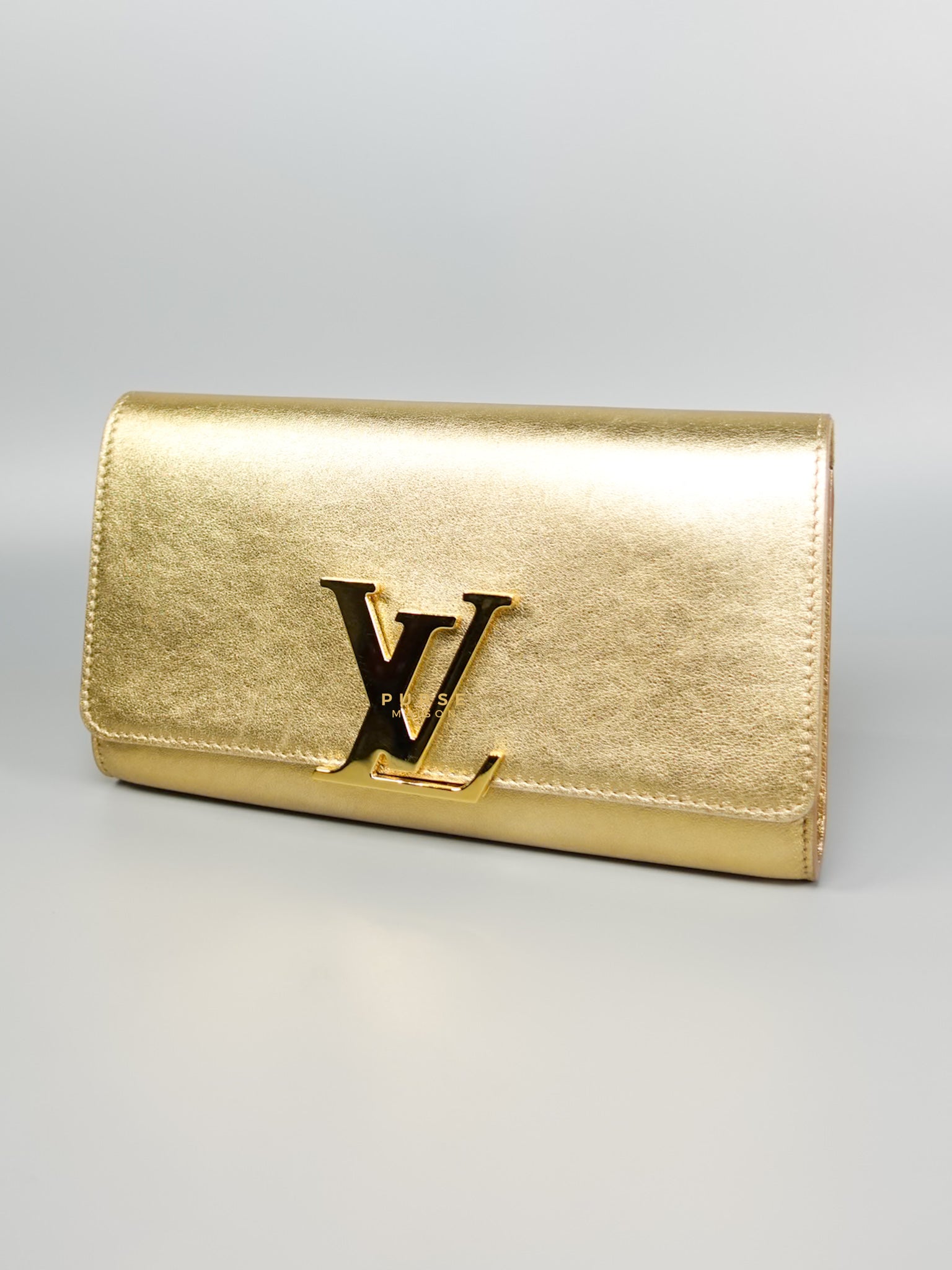 Gold Leather Louise Clutch Bag | Purse Maison Luxury Bags Shop