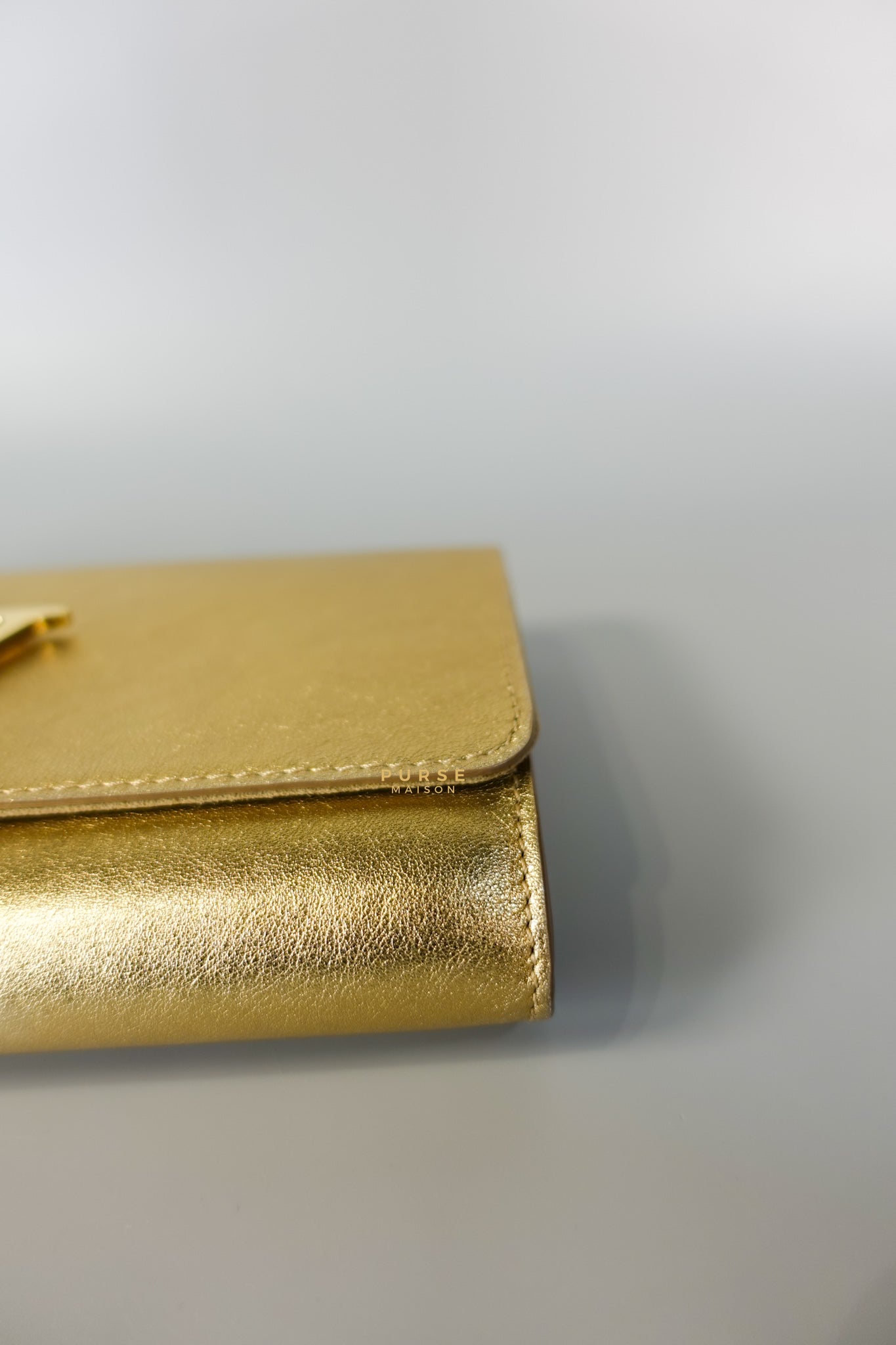 Gold Leather Louise Clutch Bag | Purse Maison Luxury Bags Shop