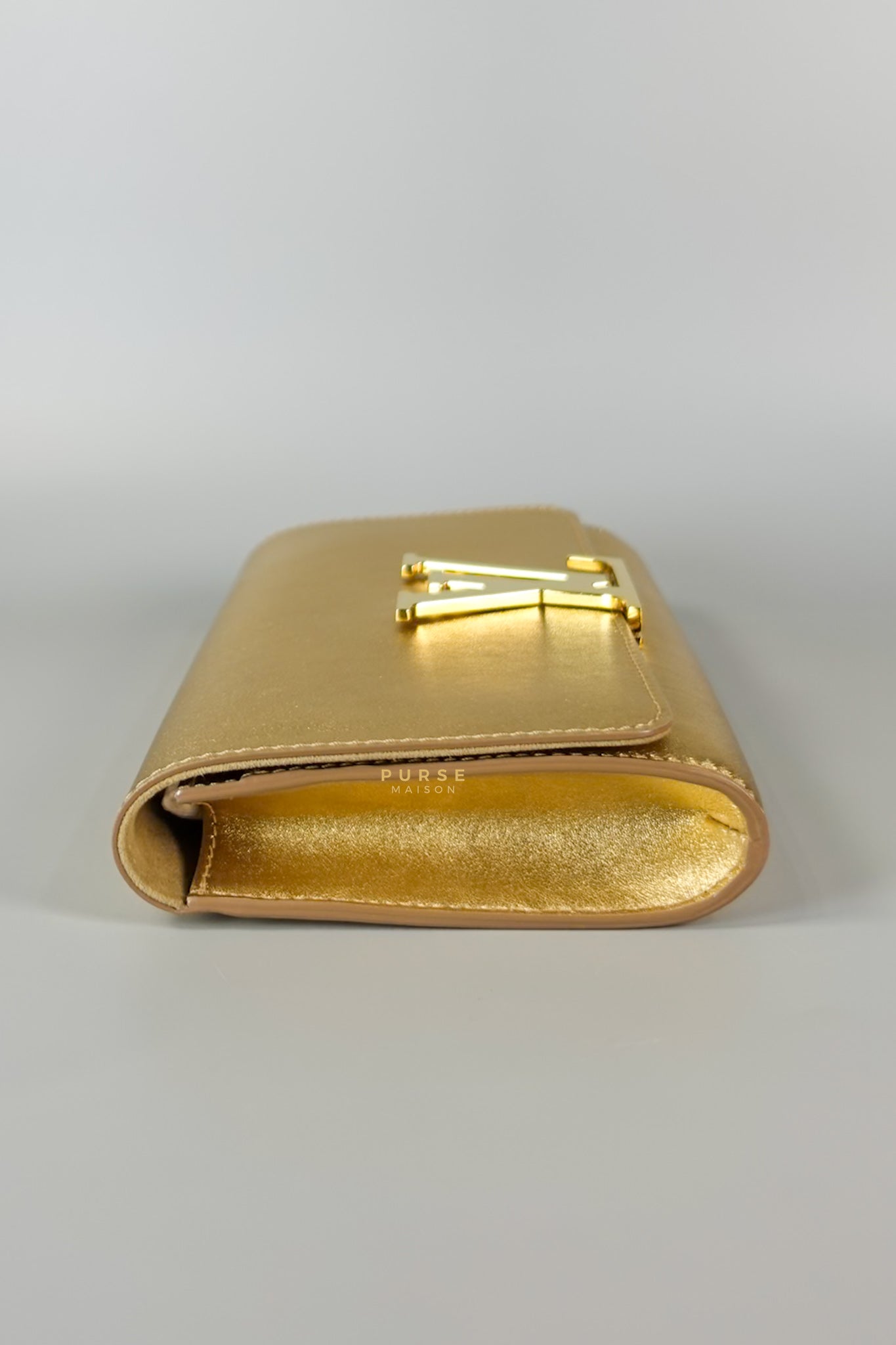 Gold Leather Louise Clutch Bag | Purse Maison Luxury Bags Shop