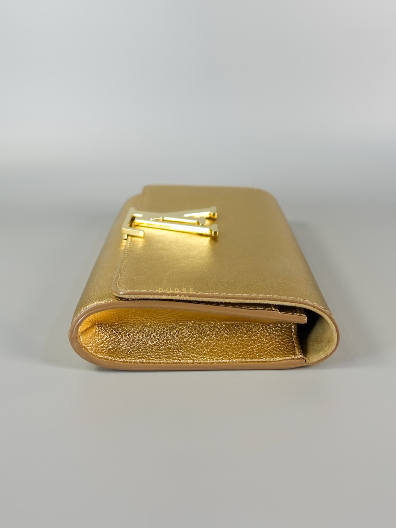 Gold Leather Louise Clutch Bag | Purse Maison Luxury Bags Shop