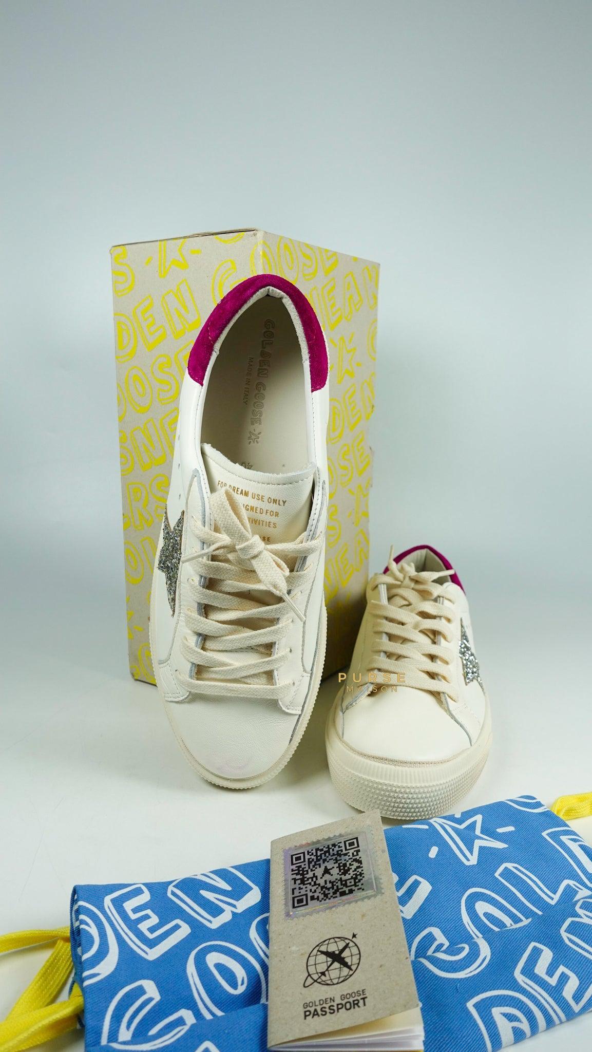 Golden Goose Women’s One Star Logo-Low Top Sneakers White/Violet Size 40 EUR