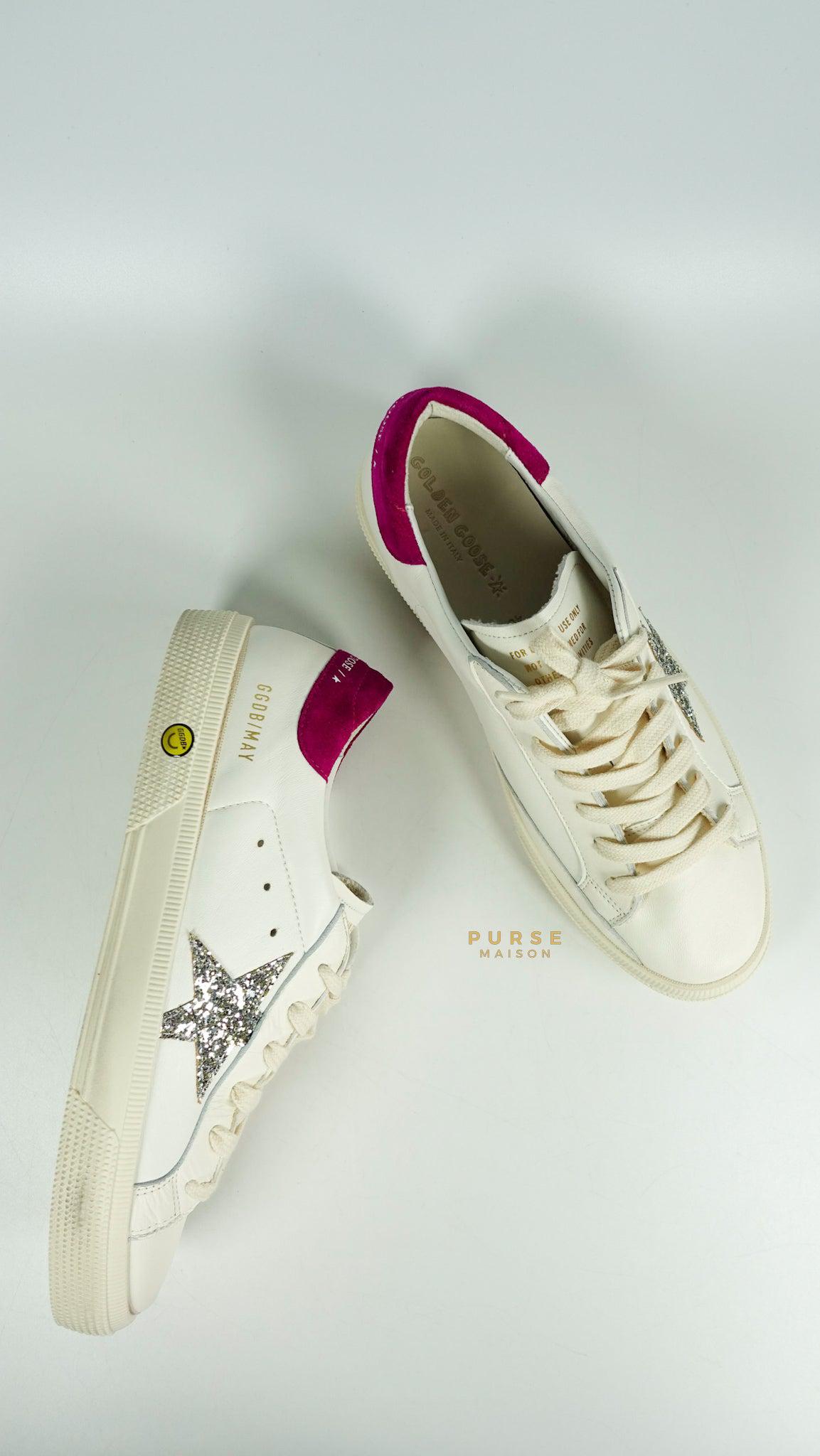 Golden Goose Women’s One Star Logo-Low Top Sneakers White/Violet Size 40 EUR