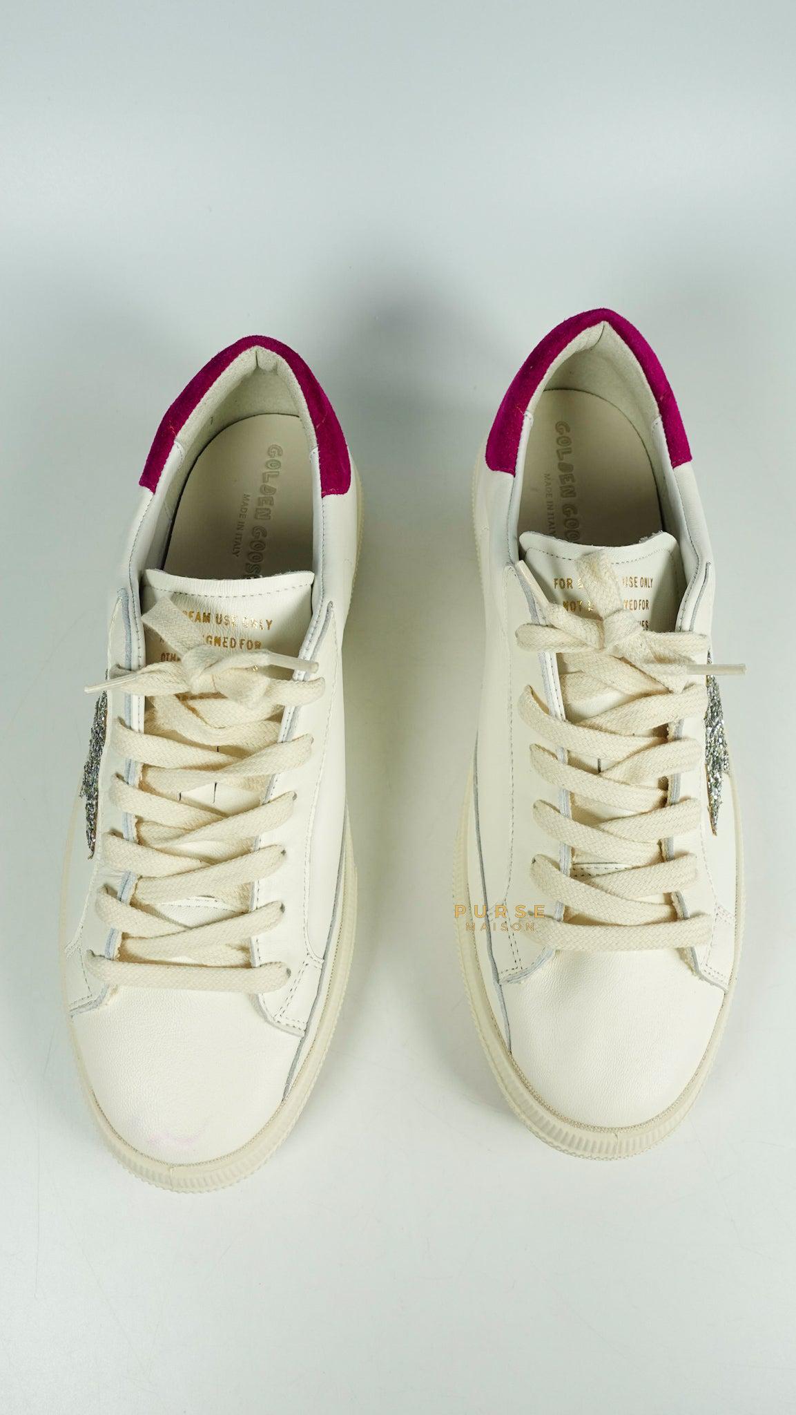 Golden Goose Women’s One Star Logo-Low Top Sneakers White/Violet Size 40 EUR