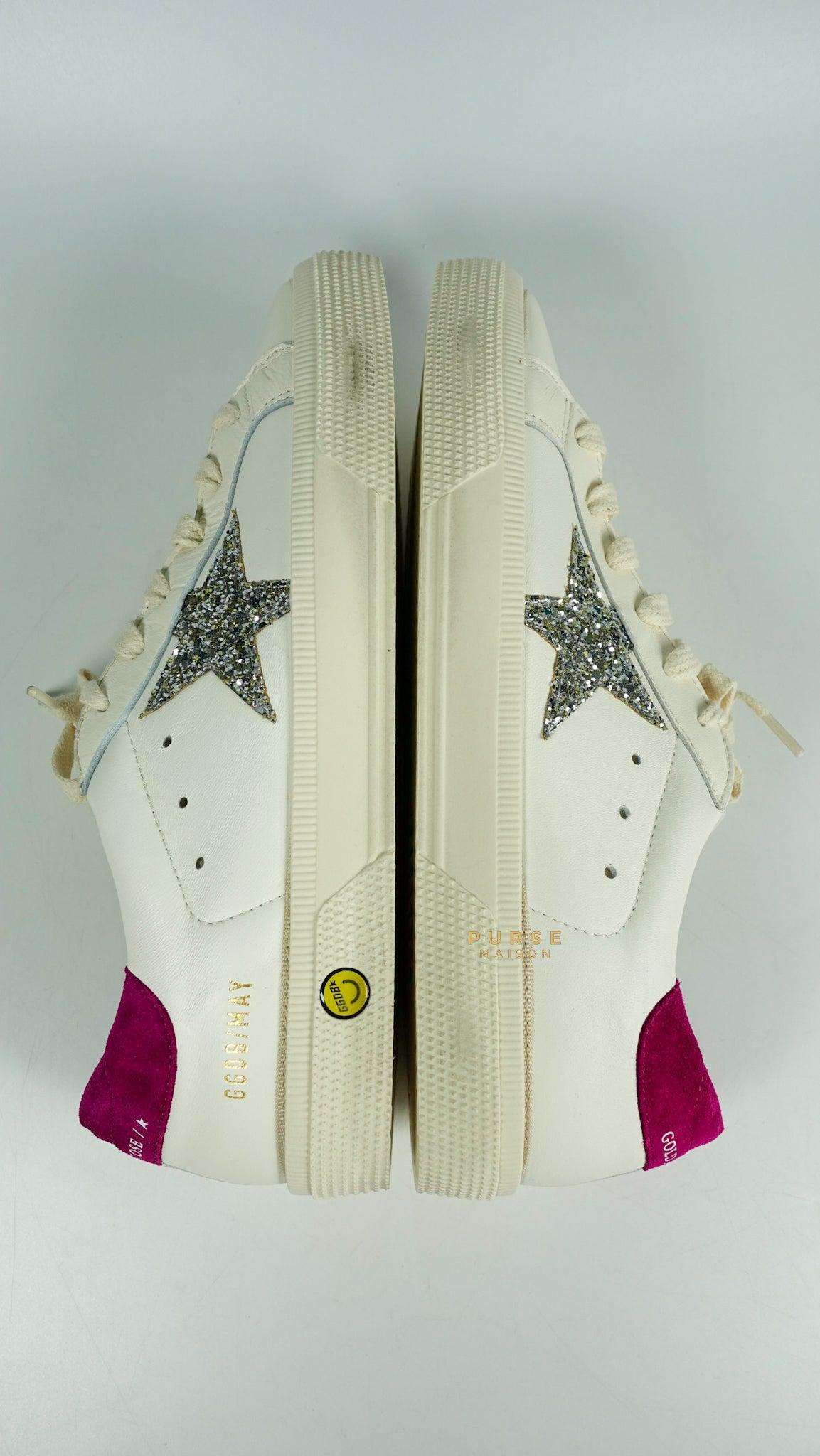 Golden Goose Women’s One Star Logo-Low Top Sneakers White/Violet Size 40 EUR