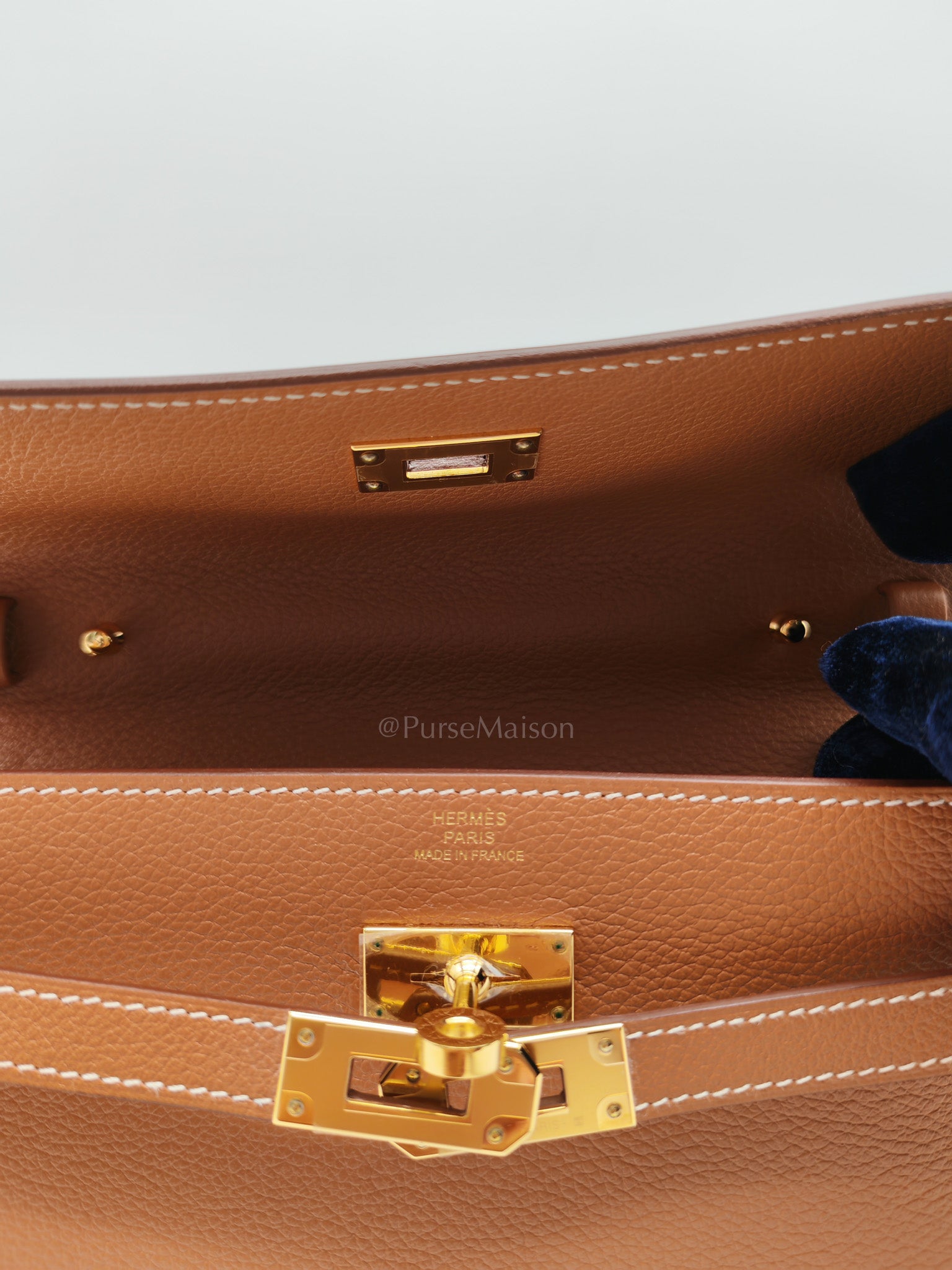 Kelly To Go Dual Strap in Gold Evercolor Leather & Gold Hardware Stamp B(2023)