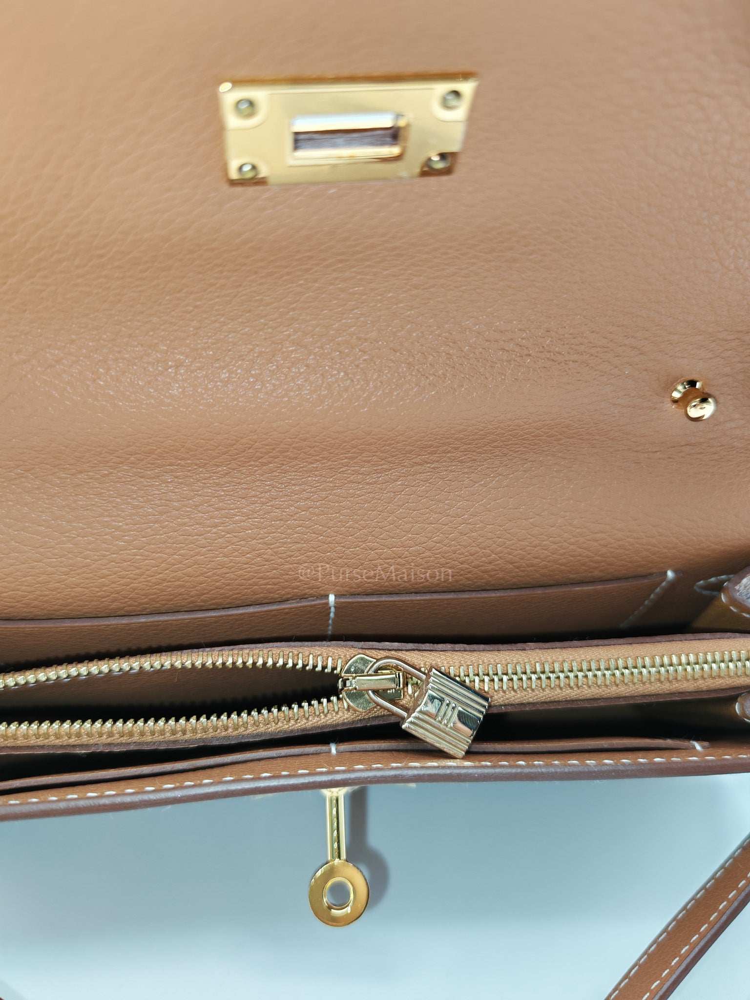 Kelly To Go Dual Strap in Gold Evercolor Leather & Gold Hardware Stamp B(2023)