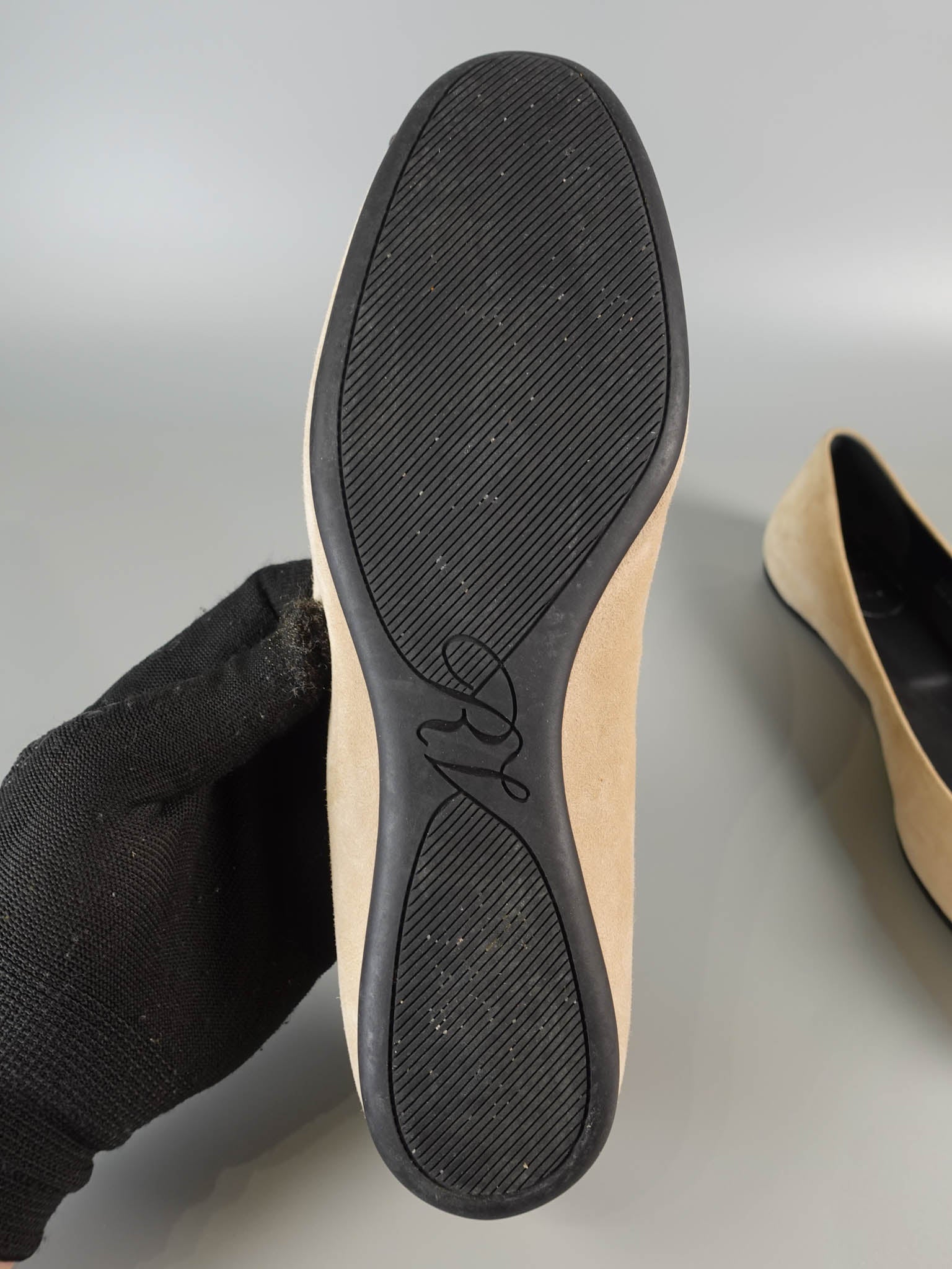 Gommette Suede Beige Ballet Flats Size 39 EU | Purse Maison Luxury Bags Shop